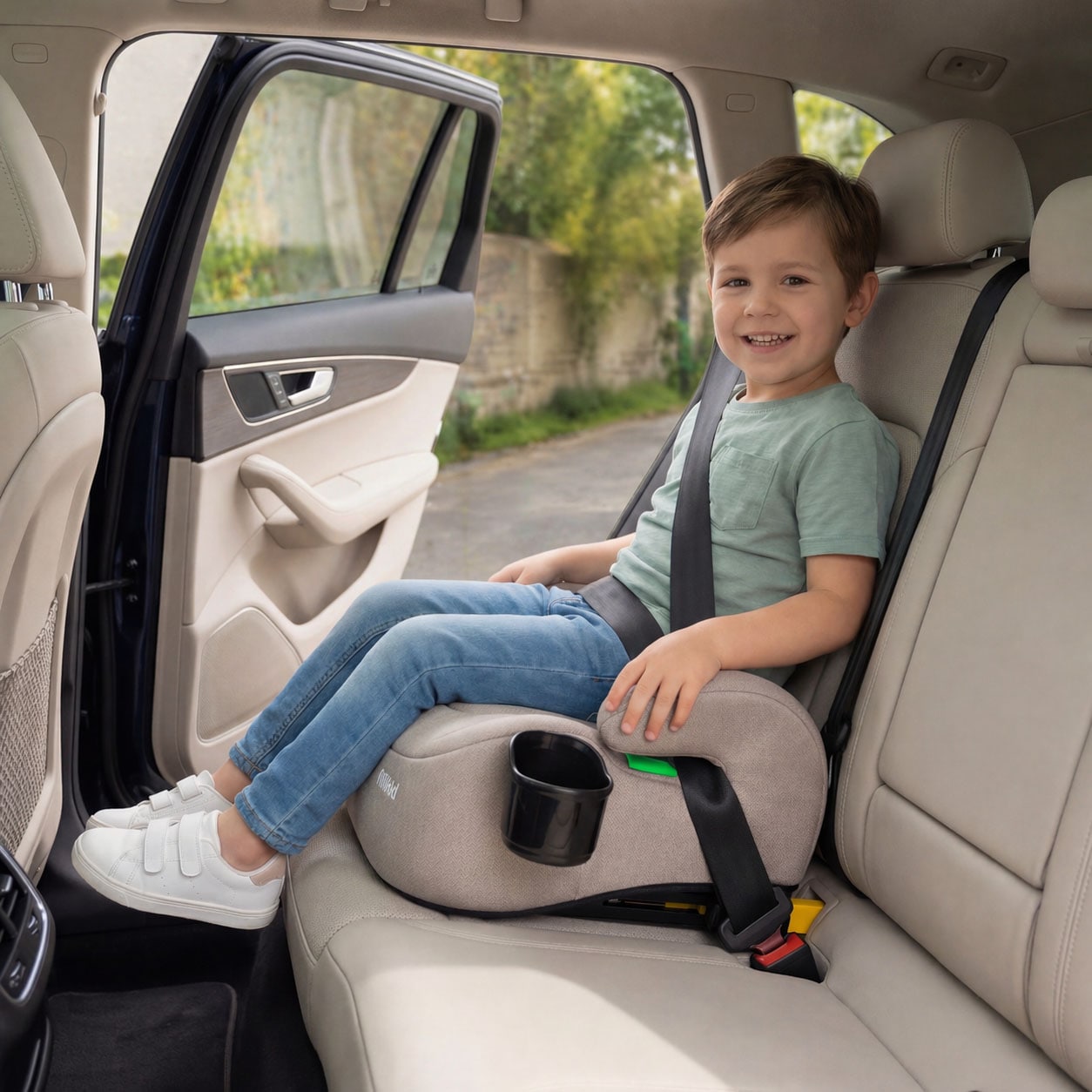 Fillikid Kindersitzerhöhung »Flip Deluxe, Auto mit verstellbarem Iso-Fix« mit Flaschenhalter