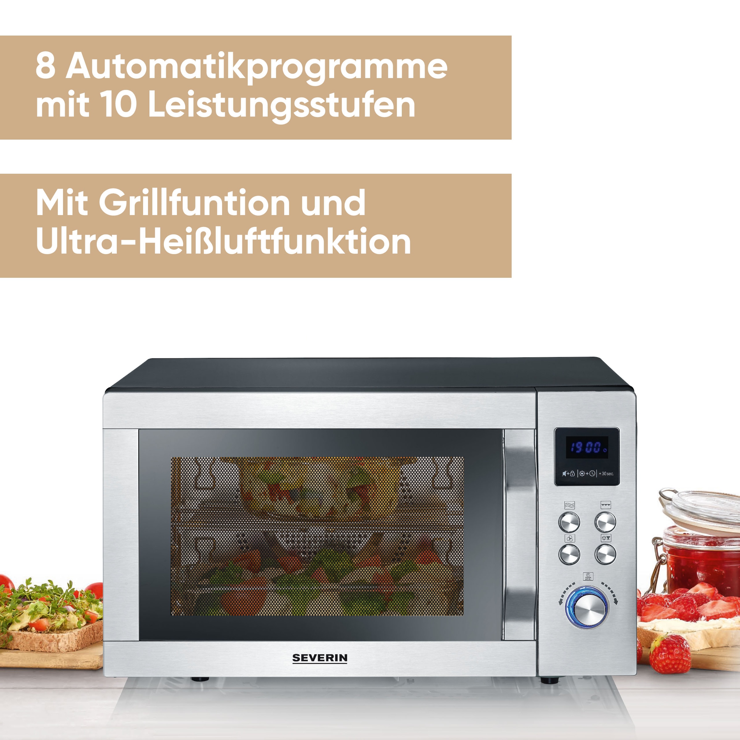 Severin Mikrowelle »MW 7777« Grill | Heißluft | Mikrowelle 900 W mit 8 Automatikprogrammen