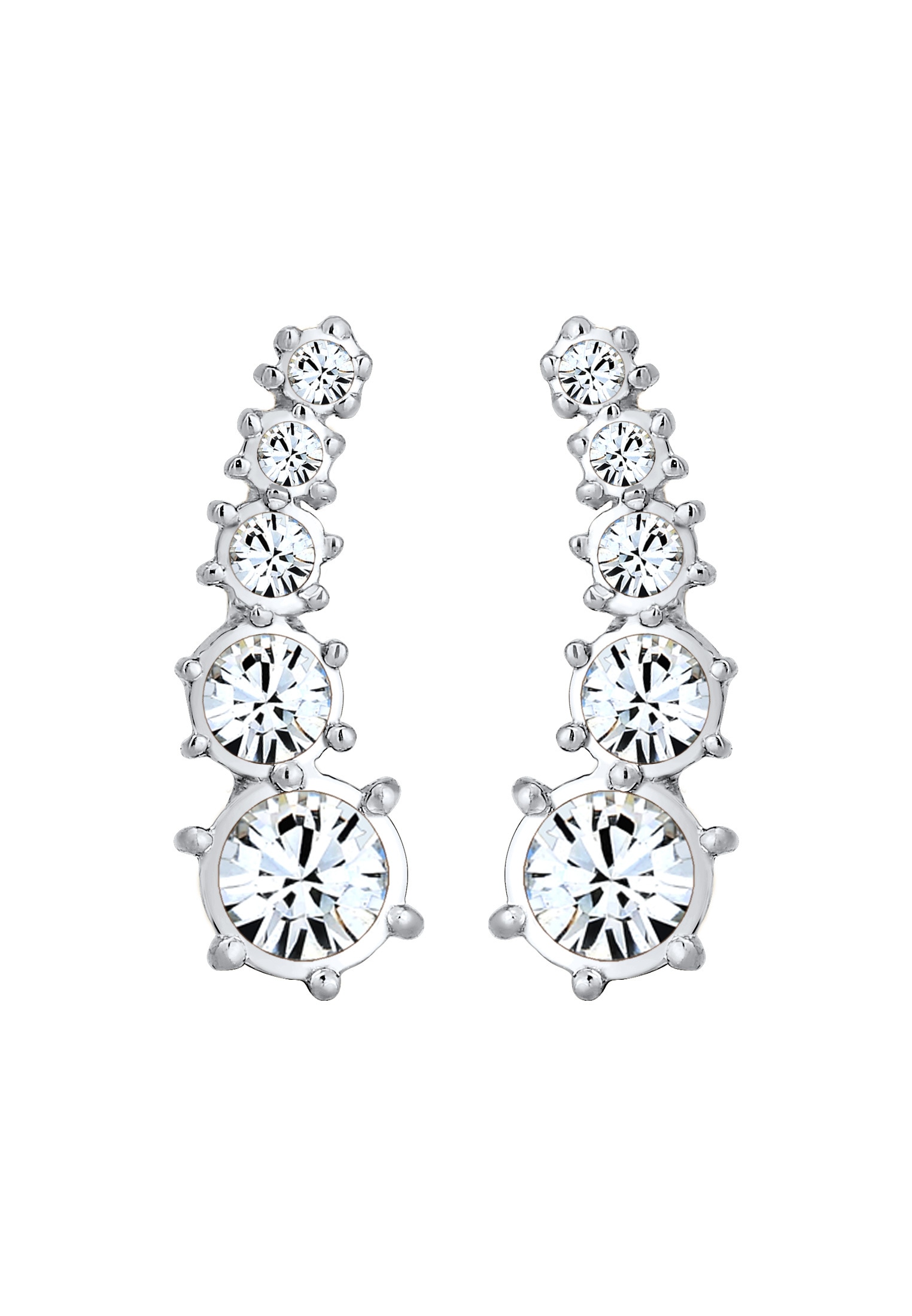 Elli Paar Ohrstecker »Ohrringe Earcuff Klassik Kristalle 925 Silber«