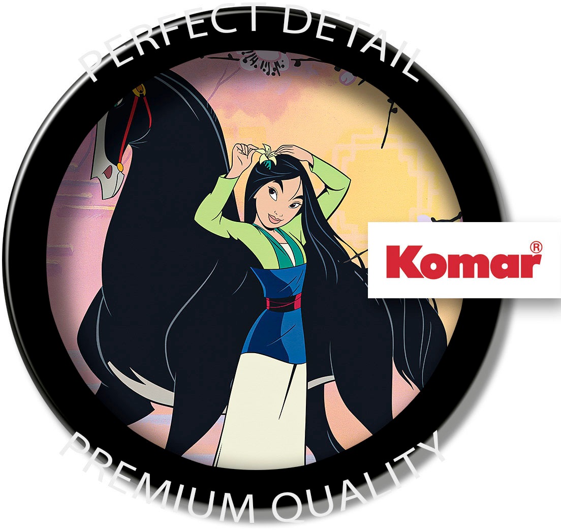 Komar Leinwandbild »Mulan with Kahn - Größe 40 x 40 cm«, Disney, (1 St., 40 x 40 cm (Breite x Höhe), Keilrahmenbild mit Echtholzrahmen, Kinderzimmer