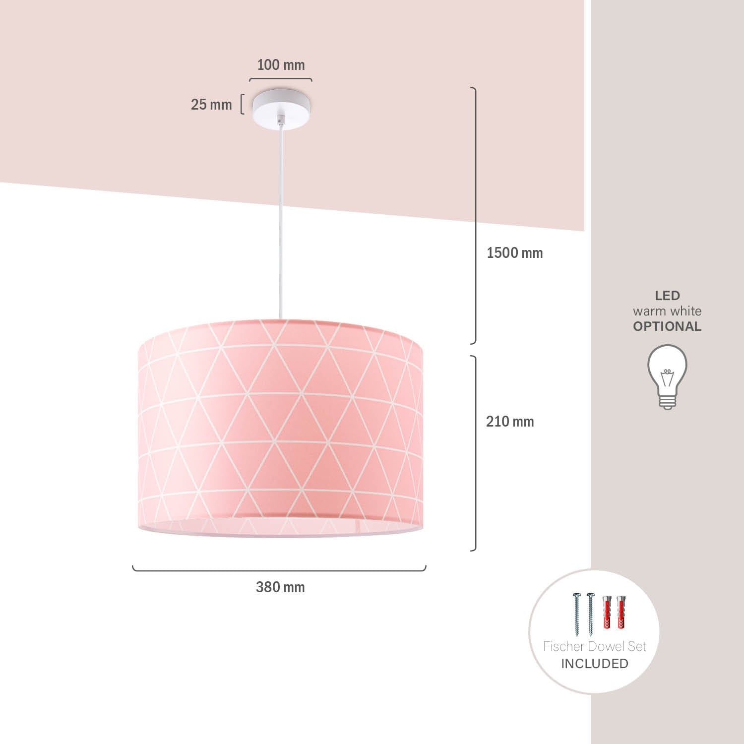Paco Home Pendelleuchte »Stella 401« E27 Deckenlampe  Wohnzimmer Schlafzimmer Hängelampe Skandi Rauten E27