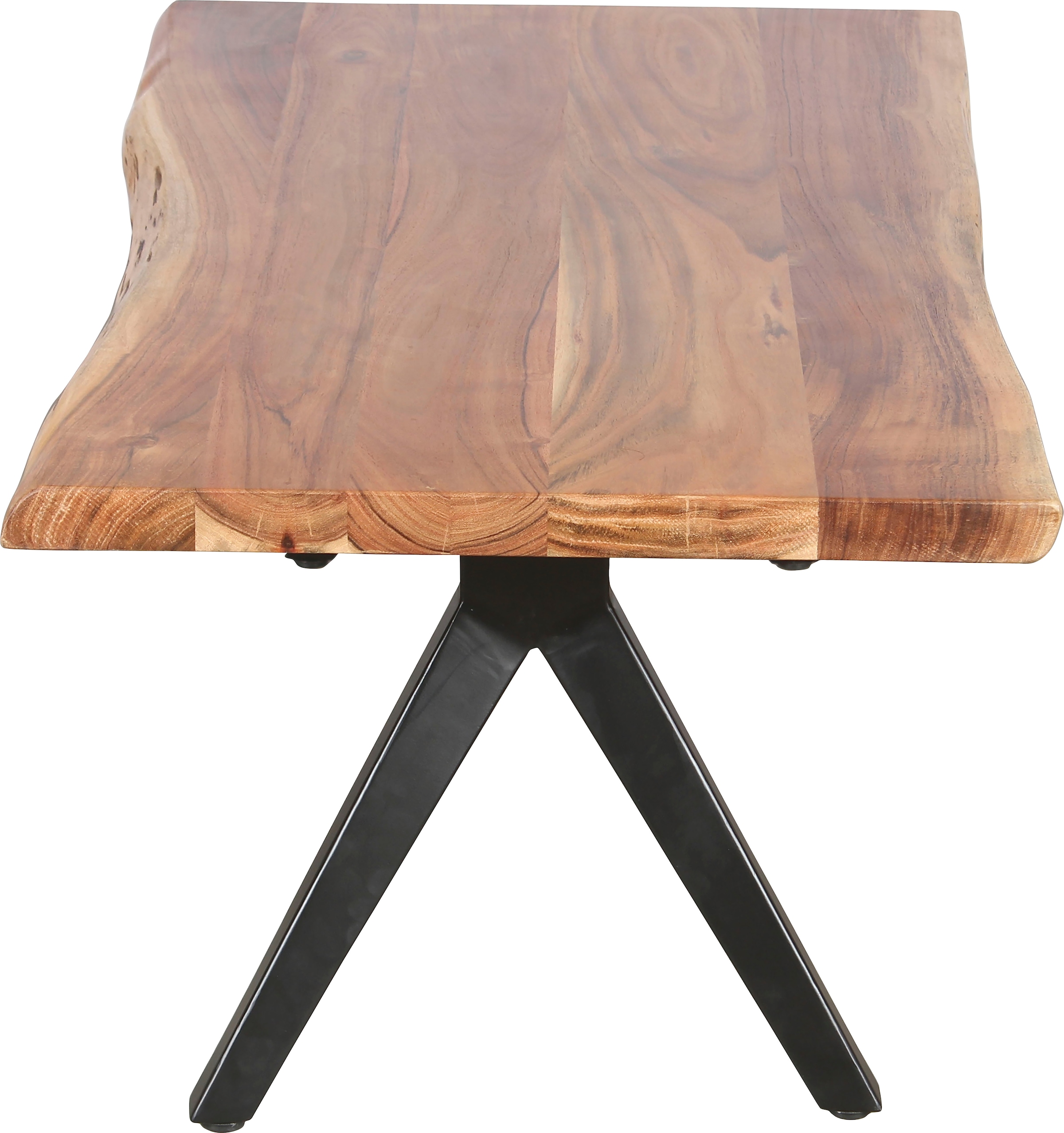 byLIVING Couchtisch »Cheta«, aus Massivholz Akazie 35mm, mit natürlicher Baumkante, Breite 115cm