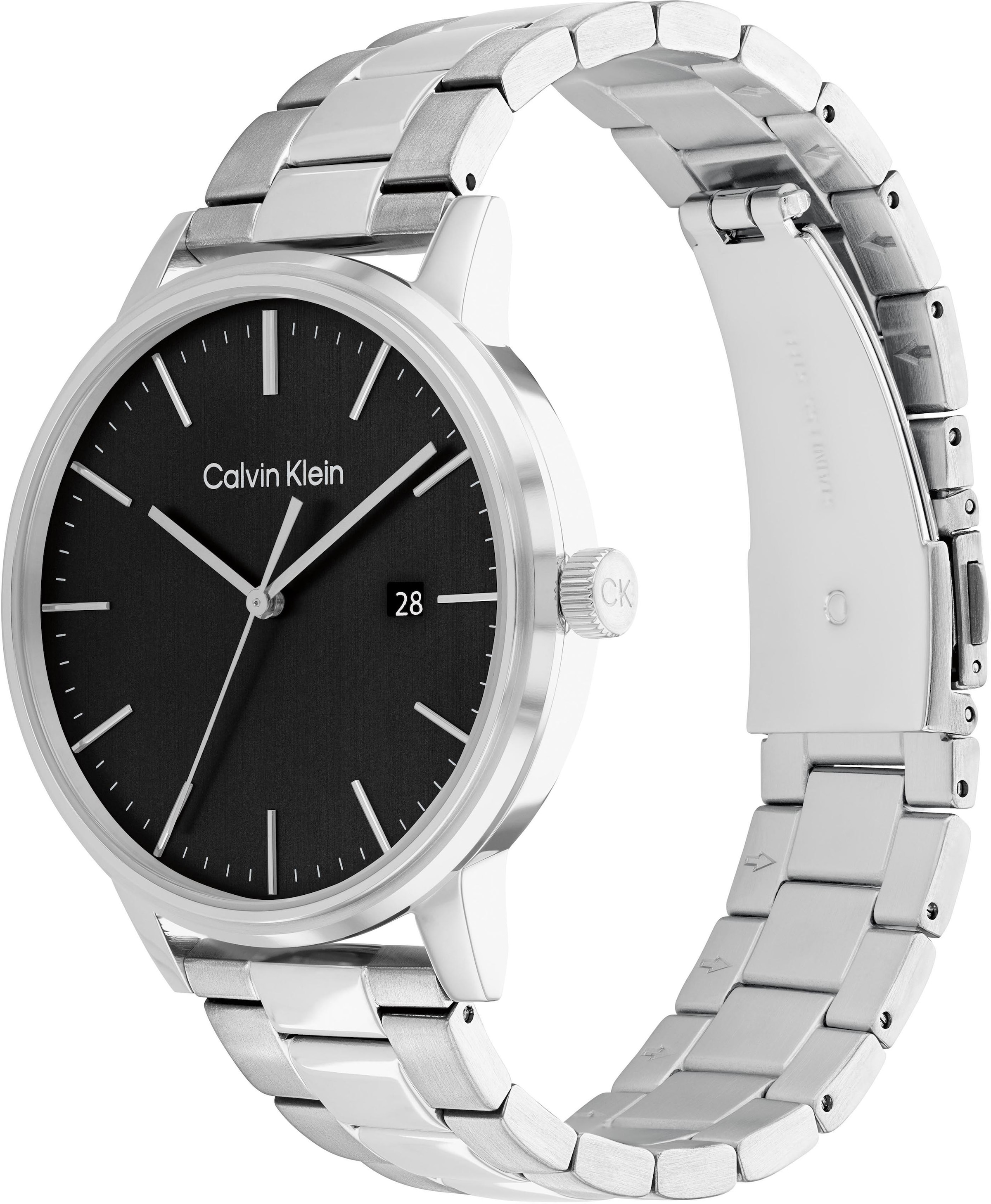 Calvin Klein Quarzuhr »LINKED«, Armbanduhr, Herrenuhr, Datum, Mineralglas, Edelstahlarmband