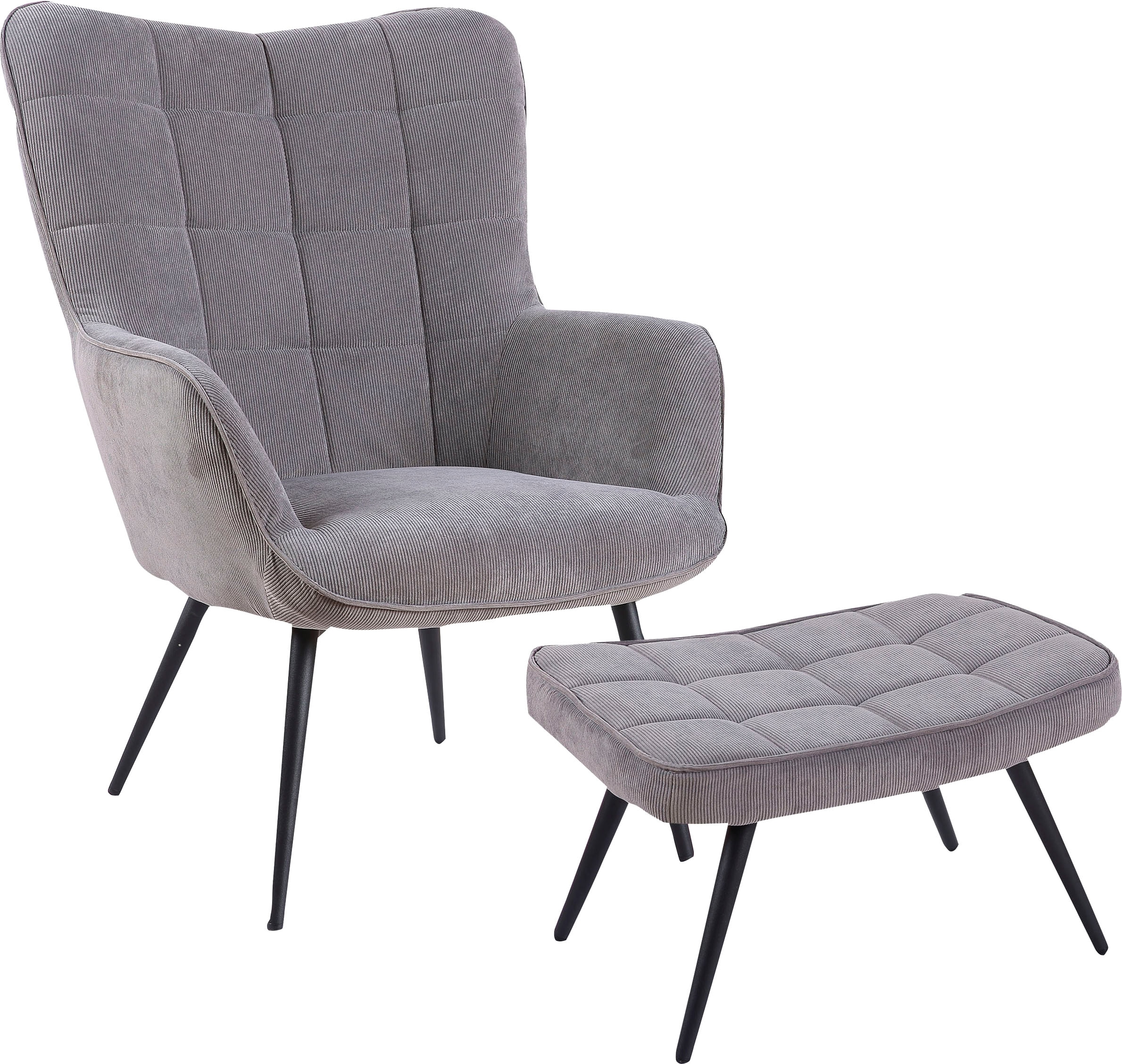 byLIVING Sitzgruppe »Uta«, Set, 2 tlg., Sessel mit Hocker