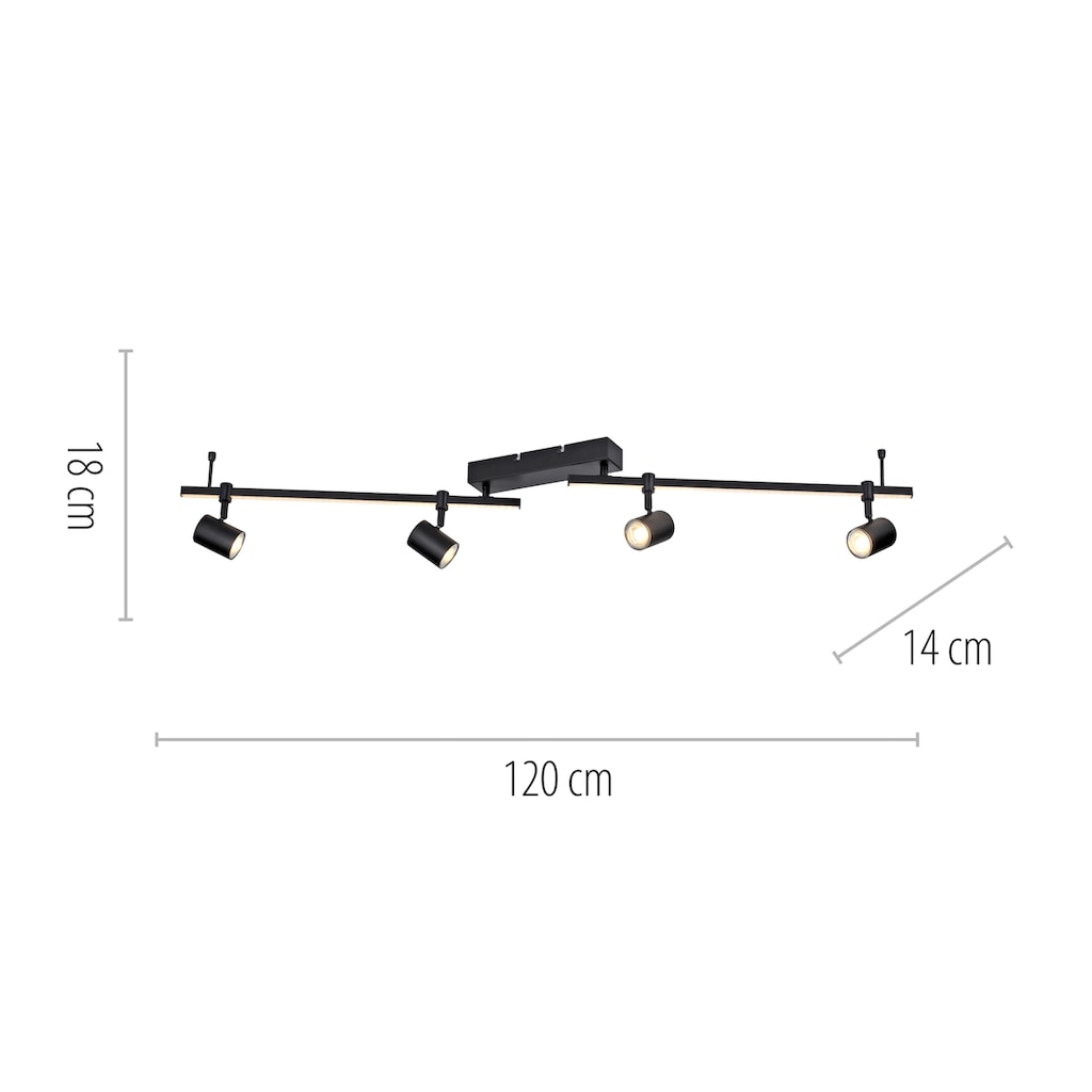 Paul Neuhaus LED Deckenleuchte »BARIK«, separat steuerbar, inkl. Leuchtmittel 4 x GU10 / 4,50Watt