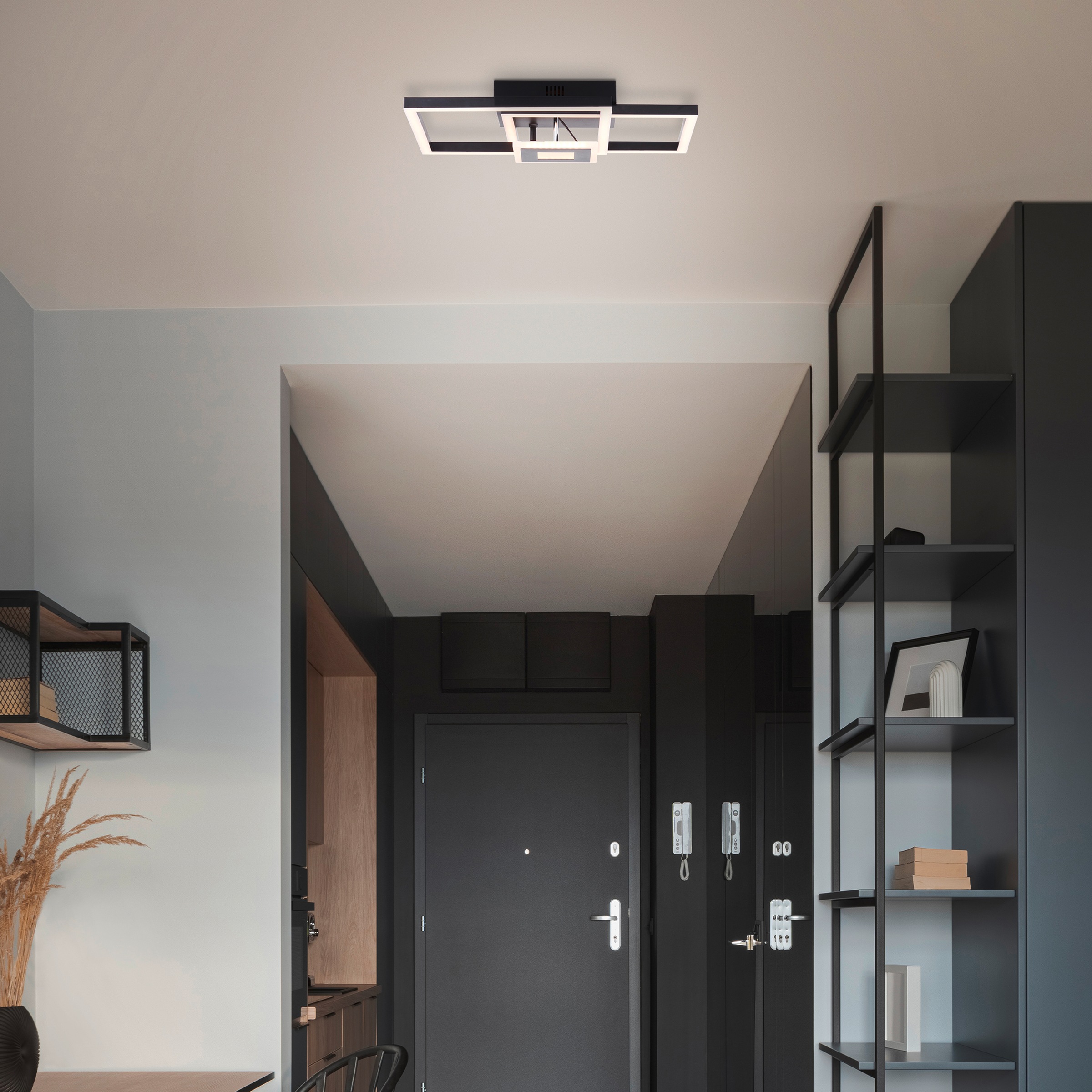 Brilliant LED Deckenleuchte »Avanza« LED-Modul Warmweiß LED-Profilleuchte, 40 x 40 cm, 2900 lm, 3000 K, schwenkbar, schwarz