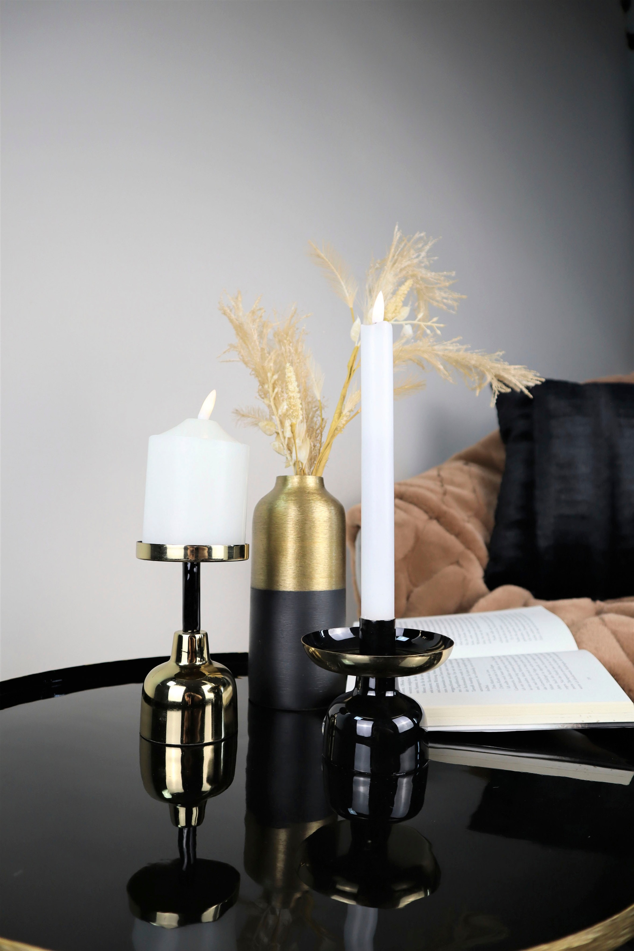 AM Design Kerzenständer »aus Metall«, (Set, 2 St.), Stabkerzenhalter