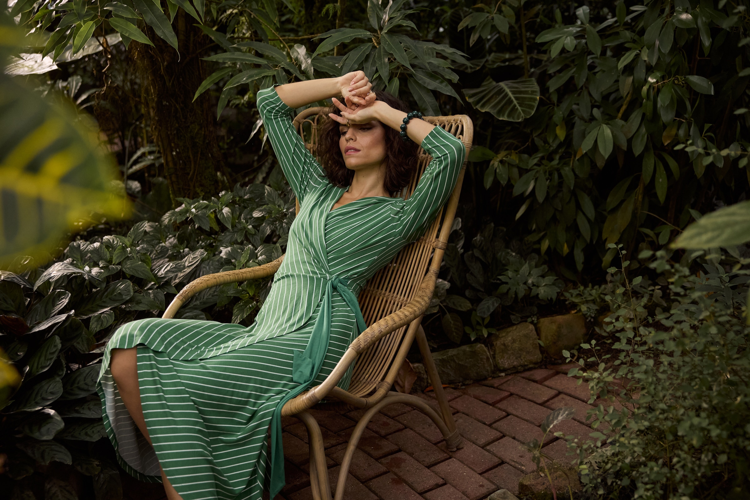 Laura Scott Midikleid im modischen Streifen-Design