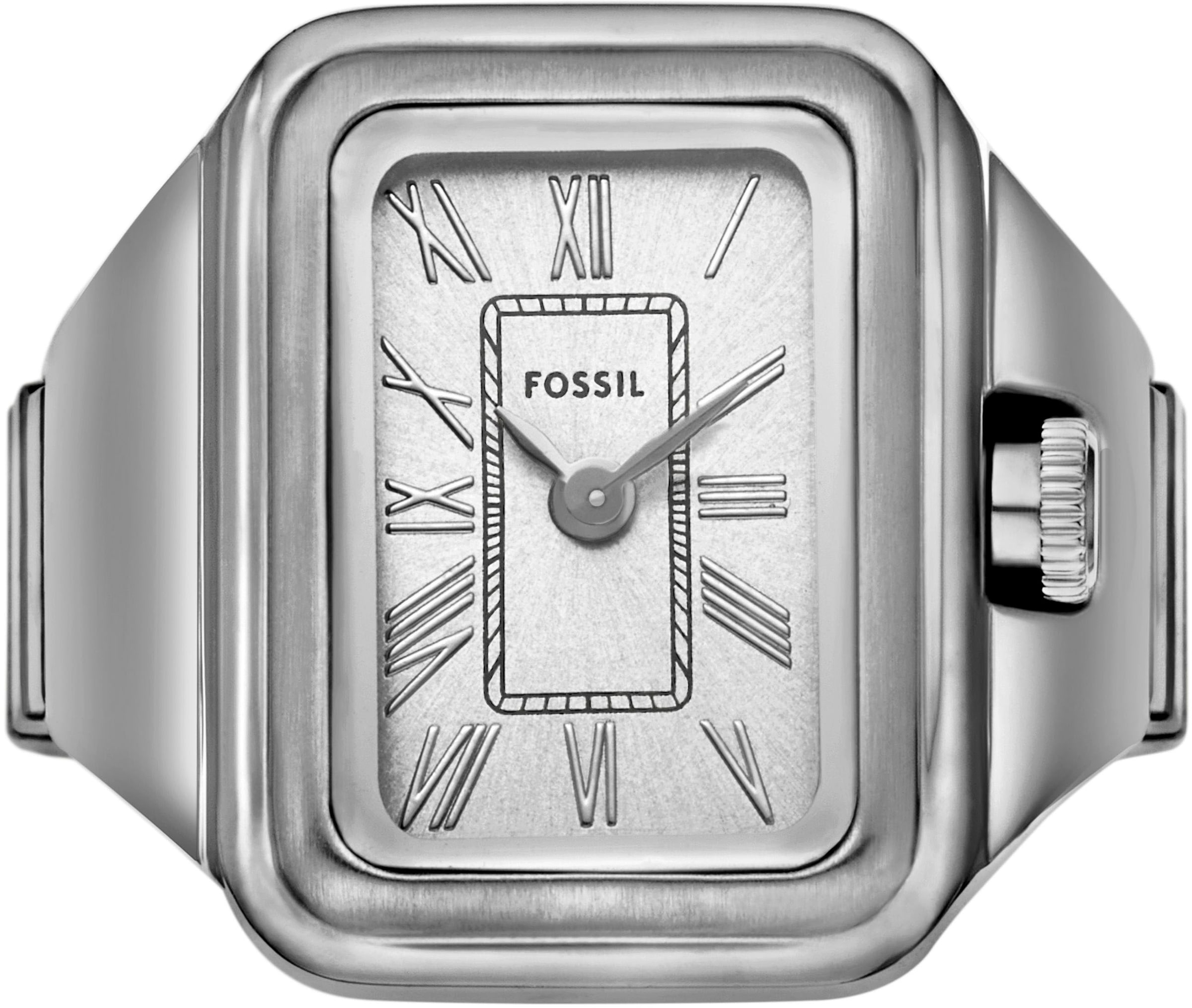 Fossil »RAQUEL WATCH RING« Quarzuhr, Damenuhr, analog, Edelstahl, Flexband, Zugband