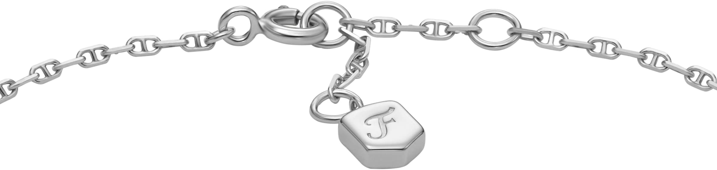 Fossil Armband »Schmuck Geschenk Silber 925 Armkette Heritage« mit Zirkonia (synth.)