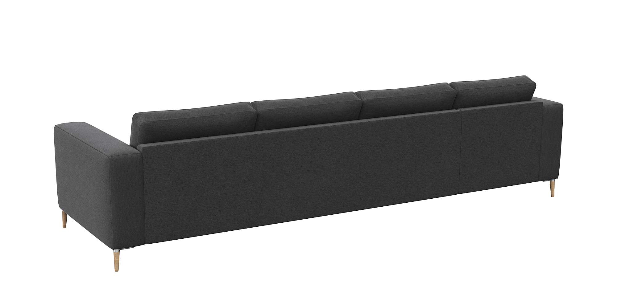 FLEXLUX Ecksofa »Fiore, super bequem durch hochwertigen Sitzaufbau mit Kaltschaum« breite Armlehnen, Füße Alu+ Eiche, L-Form