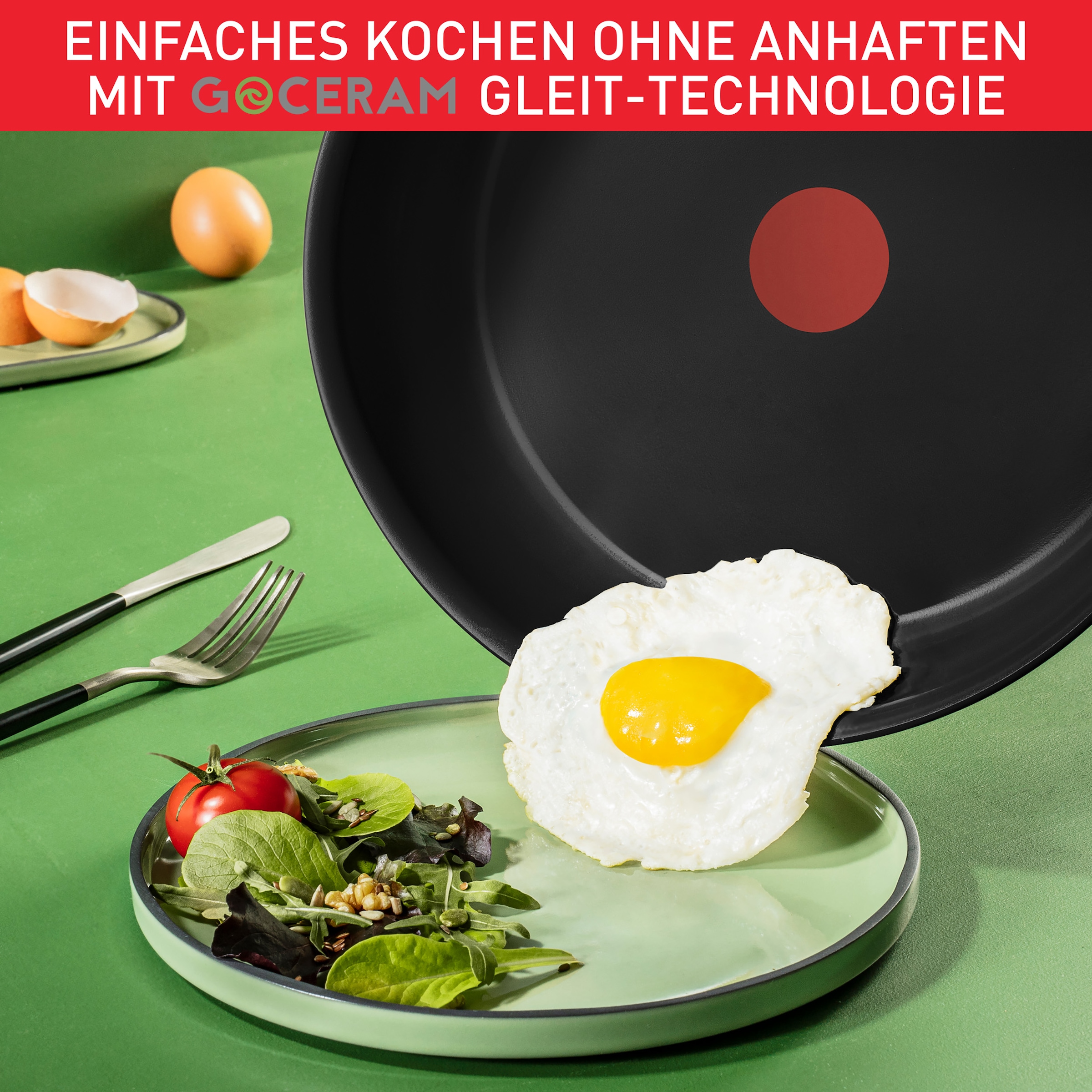 Tefal Pfannen-Set »Duetto On« Edelstahl Set, 3 Stk. tlg. Antihaftbeschichtung, Temperaturindikator Thermo-Signal, Induktion