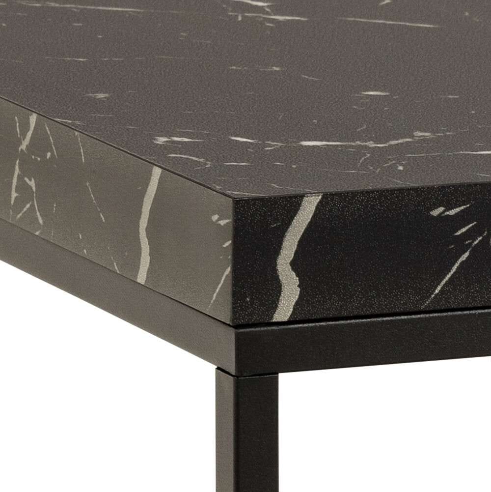 ACTONA GROUP Couchtisch »Barossa Wohnzimmertisch, Beistelltisch, Quadratisch, Sofatisch,«, Steinoptik, schwarze Stahlbeine, in mehreren Varianten, B: 60 cm
