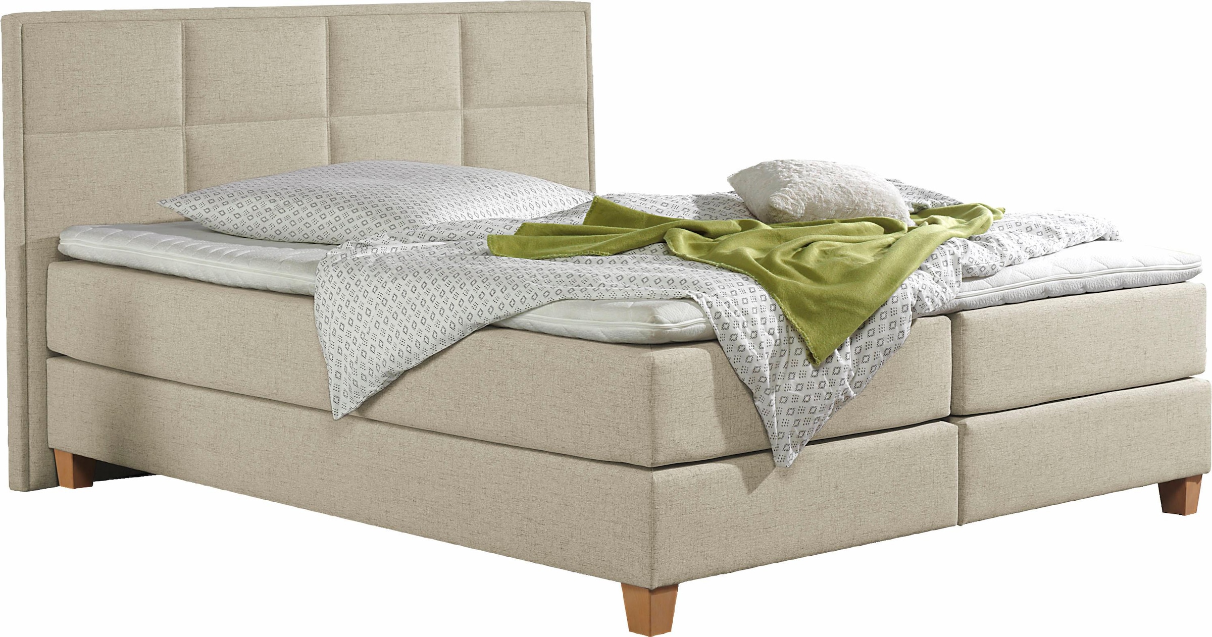 Home affaire Boxspringbett »Casey« in 5 Breiten, 3 Ausführungen, 2 Härtegraden, Steppung, Topper