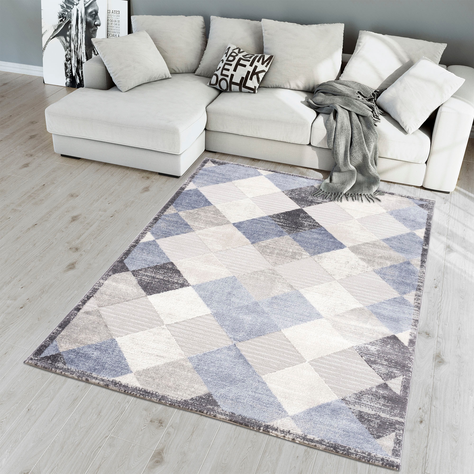 Sanat Teppich »Evra 7009«, rechteckig, 22 mm Höhe, Wohnzimmer, Kurzflor, modern, Läufer