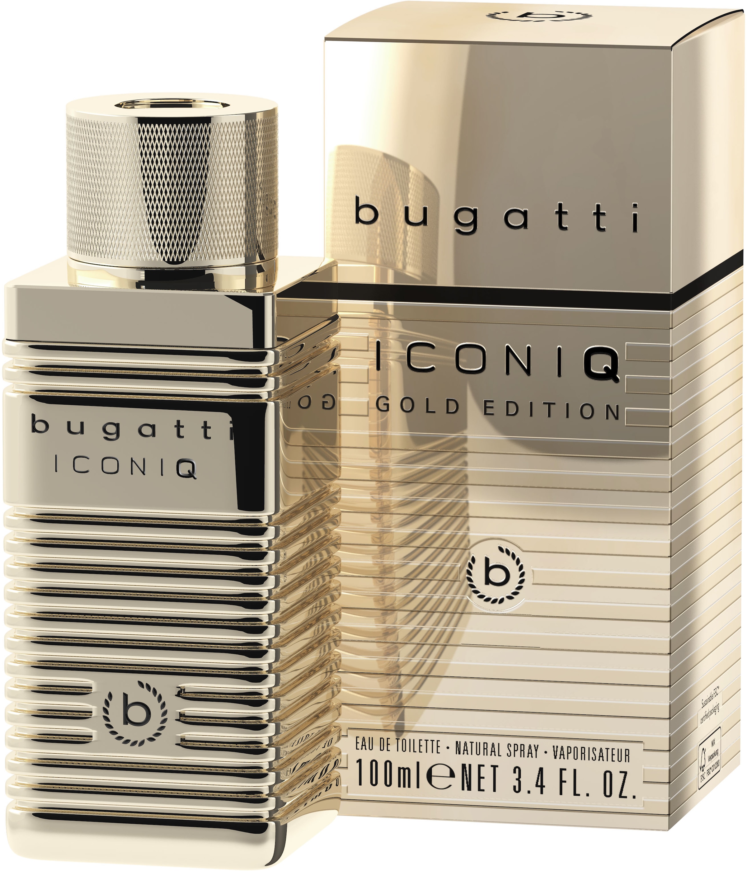 bugatti Duft-Set »bugatti ICONIQ GOLD for him GP EdT 100ml + 200 ml SG«