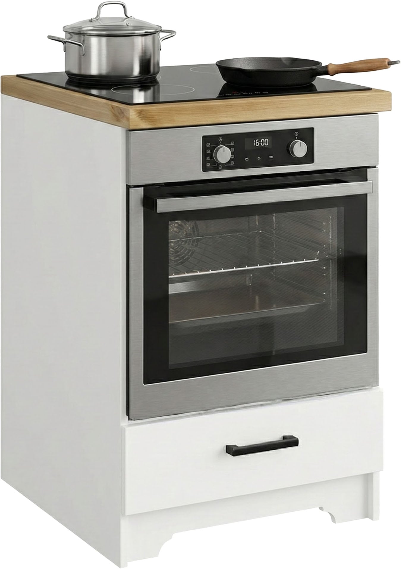 Home affaire Herdumbauschrank "Meliss" aus massiver Kiefer, Breite 60 cm, Soft-Close-Funktion