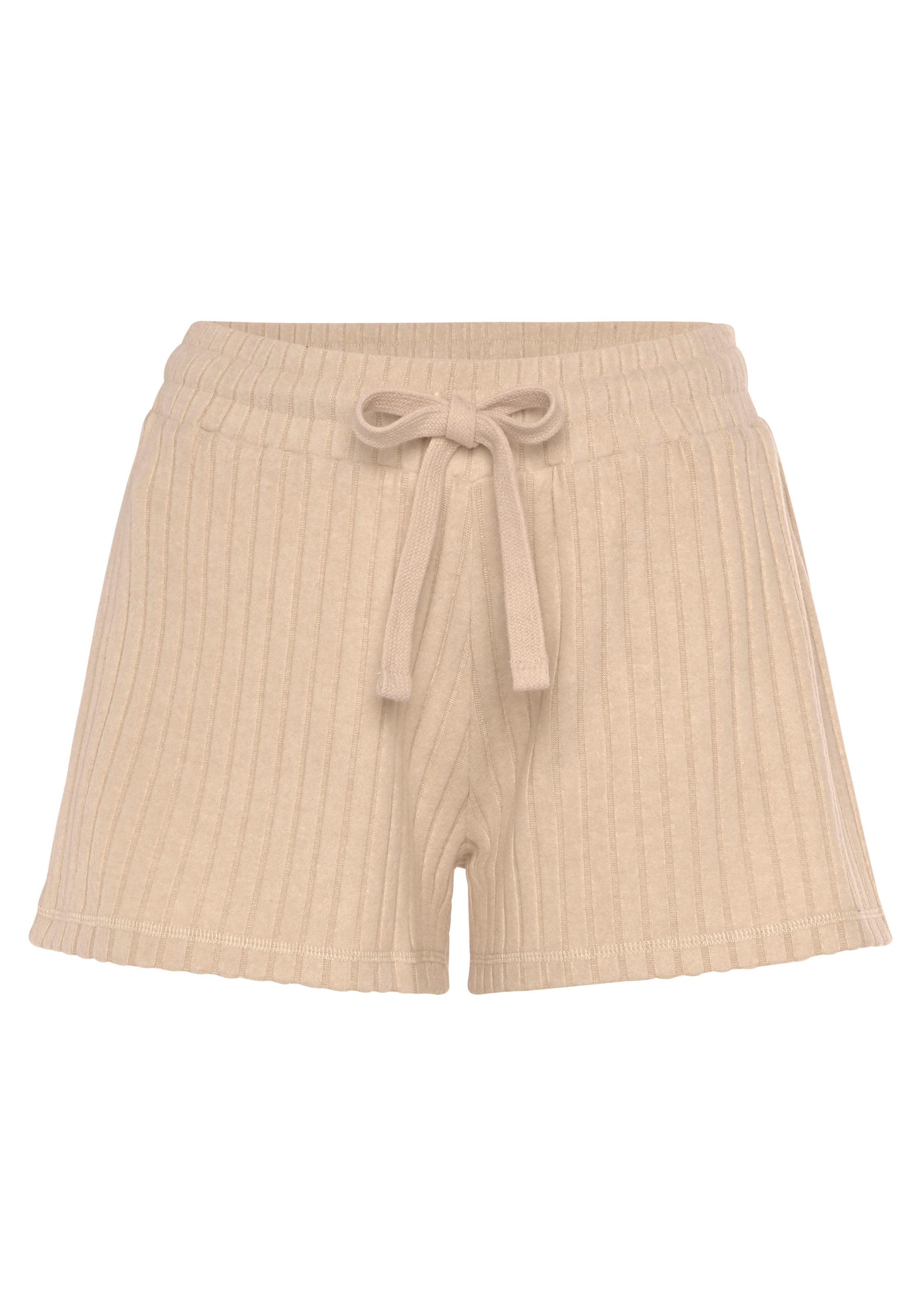 LASCANA Shorts »/ Loungeshorts/ Strickshorts«, meliert mit Bindeband, Loungewear