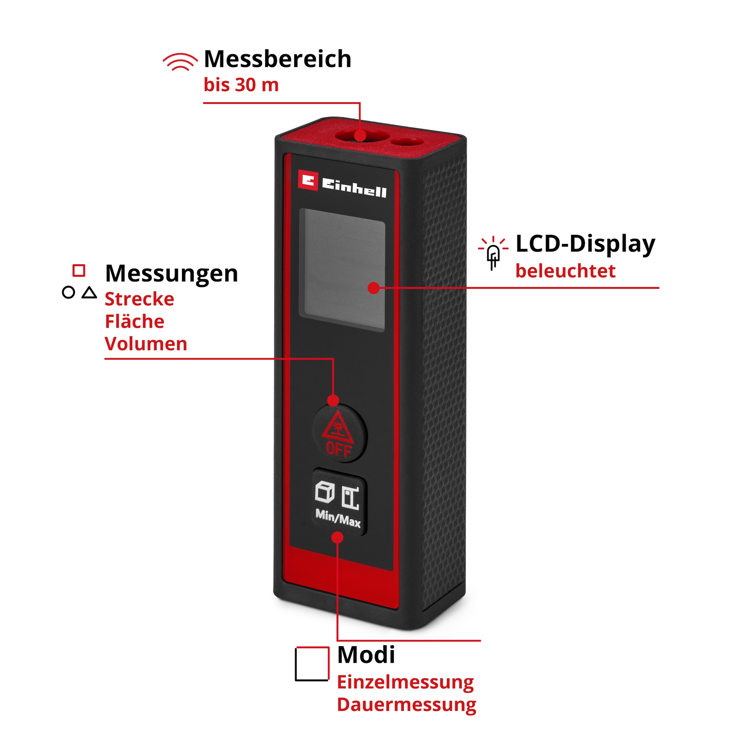 Einhell Lasermessgerät »Laser-Distanzmesser TC-LD 30 R«