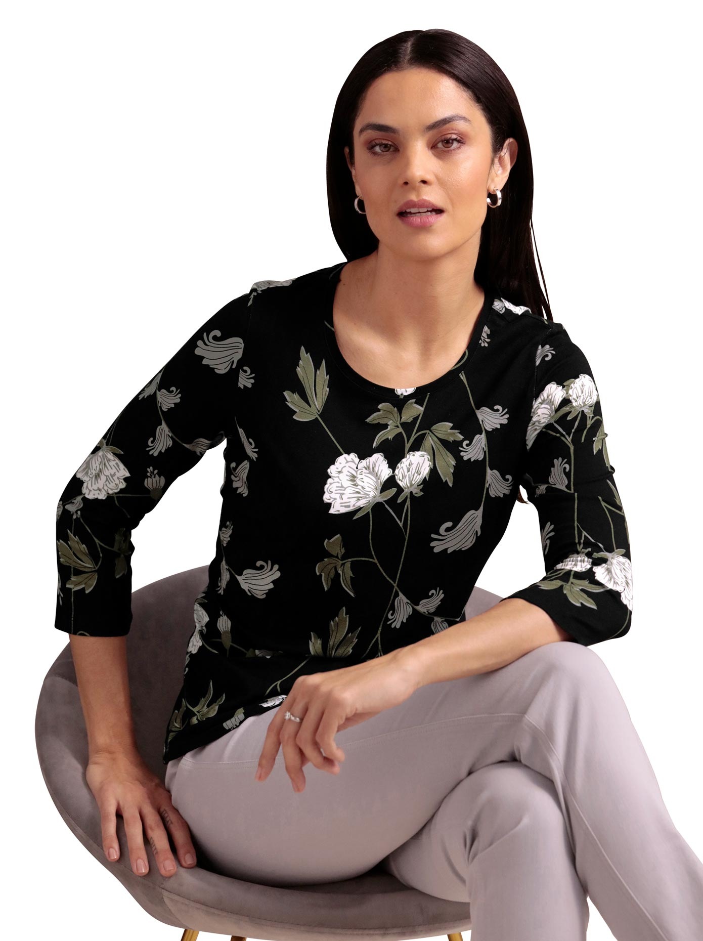 CREATION L PREMIUM Print-Shirt »Viskose-Seiden-Shirt« (1 tlg.)