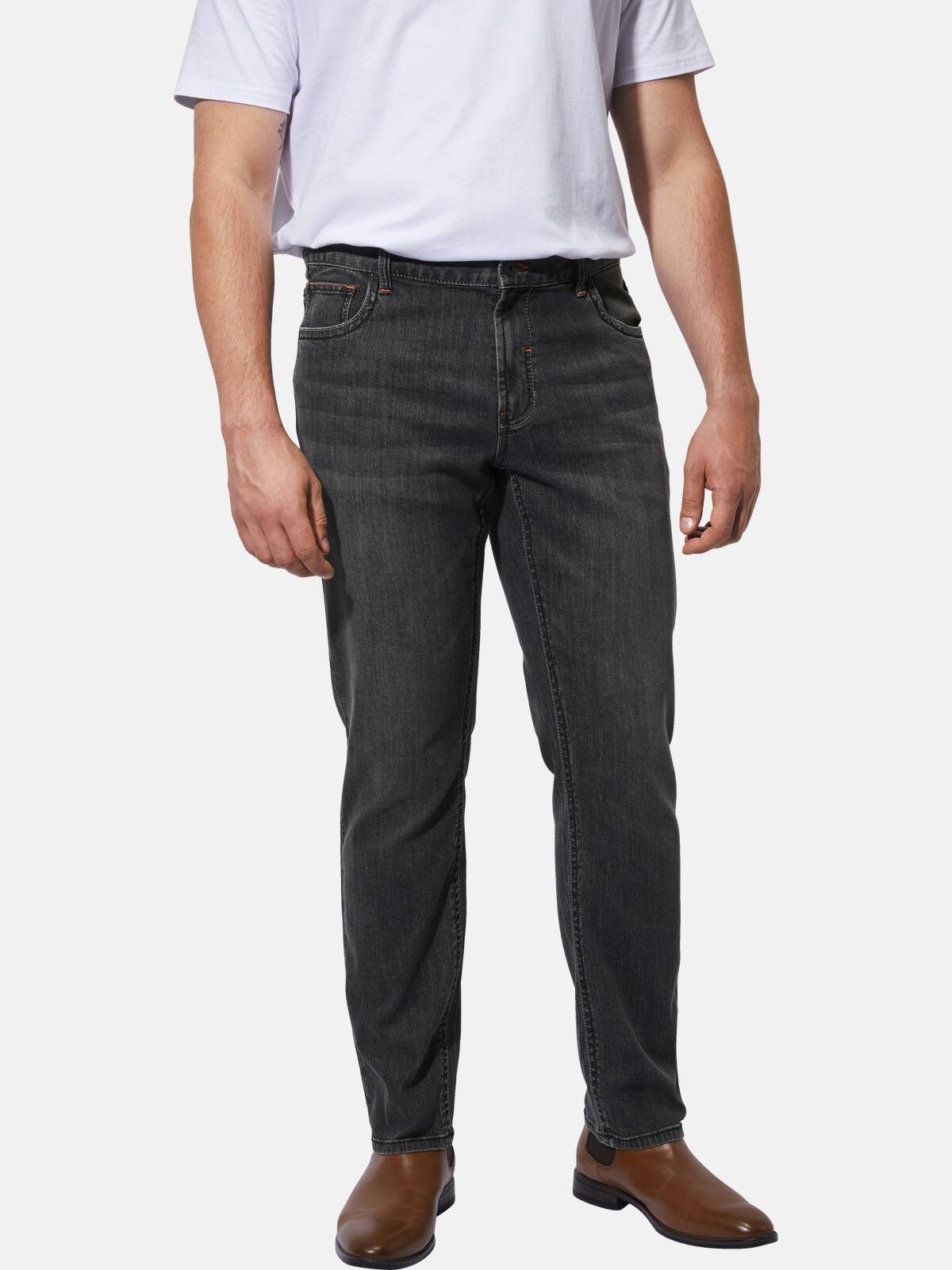 Charles Colby, Herren, 5-Pocket-Jeans »Tiefbundjeans BARON SAWYER«, grau, N-Gr, 29 - N-Gr, grau, Jeans BARON SAWYER im Unterbauch-Schnitt