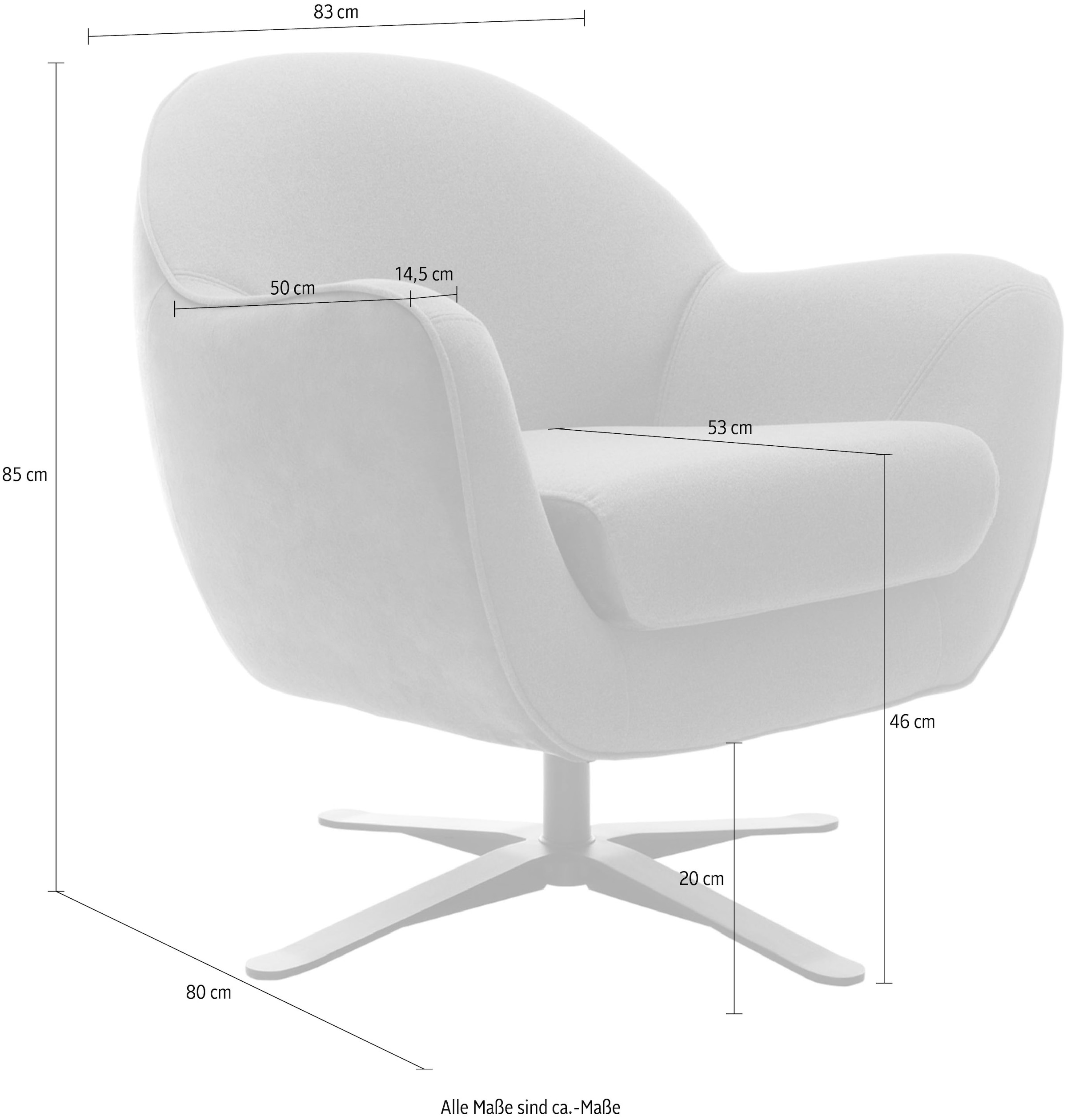 TRENDMANUFAKTUR Drehsessel »Mira«, in zeitlosem, modernen Stil mit praktischer Drehfunktion