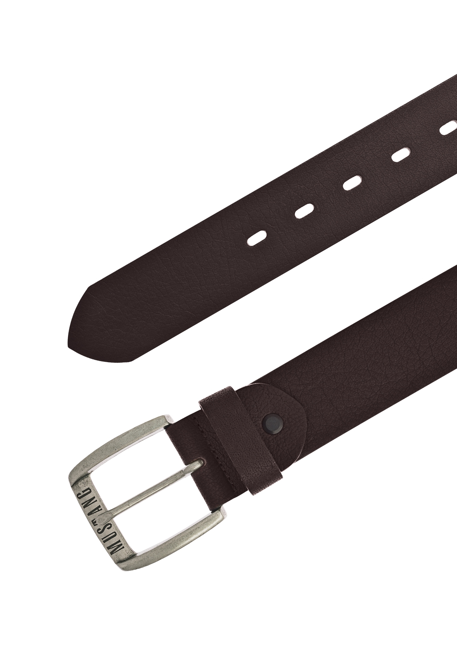 MUSTANG Ledergürtel, Genarbtes Vollleder mit Glanz, 4 cm