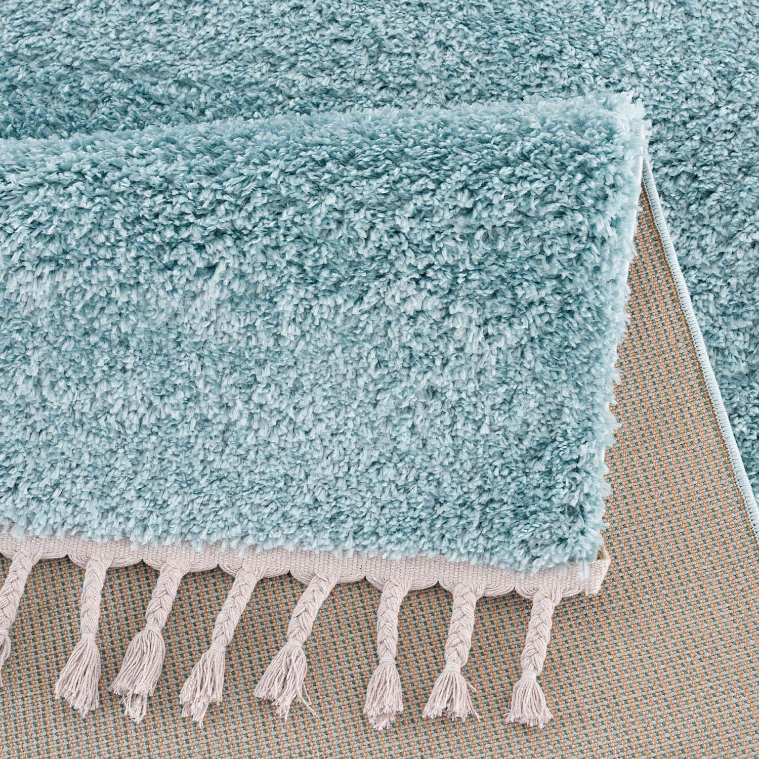 Carpet City Hochflor-Teppich »Pulpy 100«, rechteckig, 30 mm Höhe, Läufer, weich, mit Fransen, uni, viele Größen, Wohnzimmer, Schafzimmer