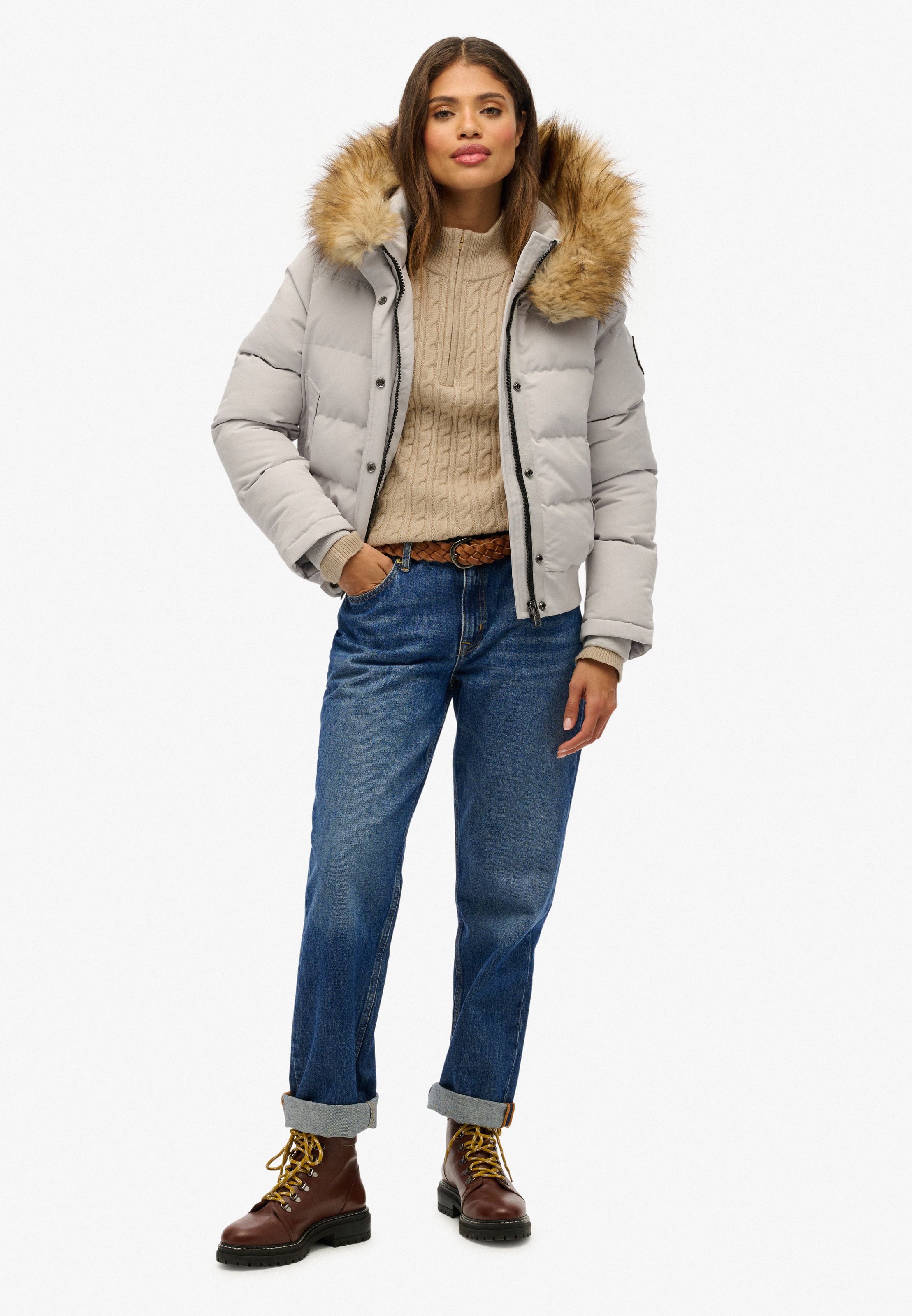 Superdry Steppjacke »EVEREST HOODED BOMBER JKT«, mit Kapuze