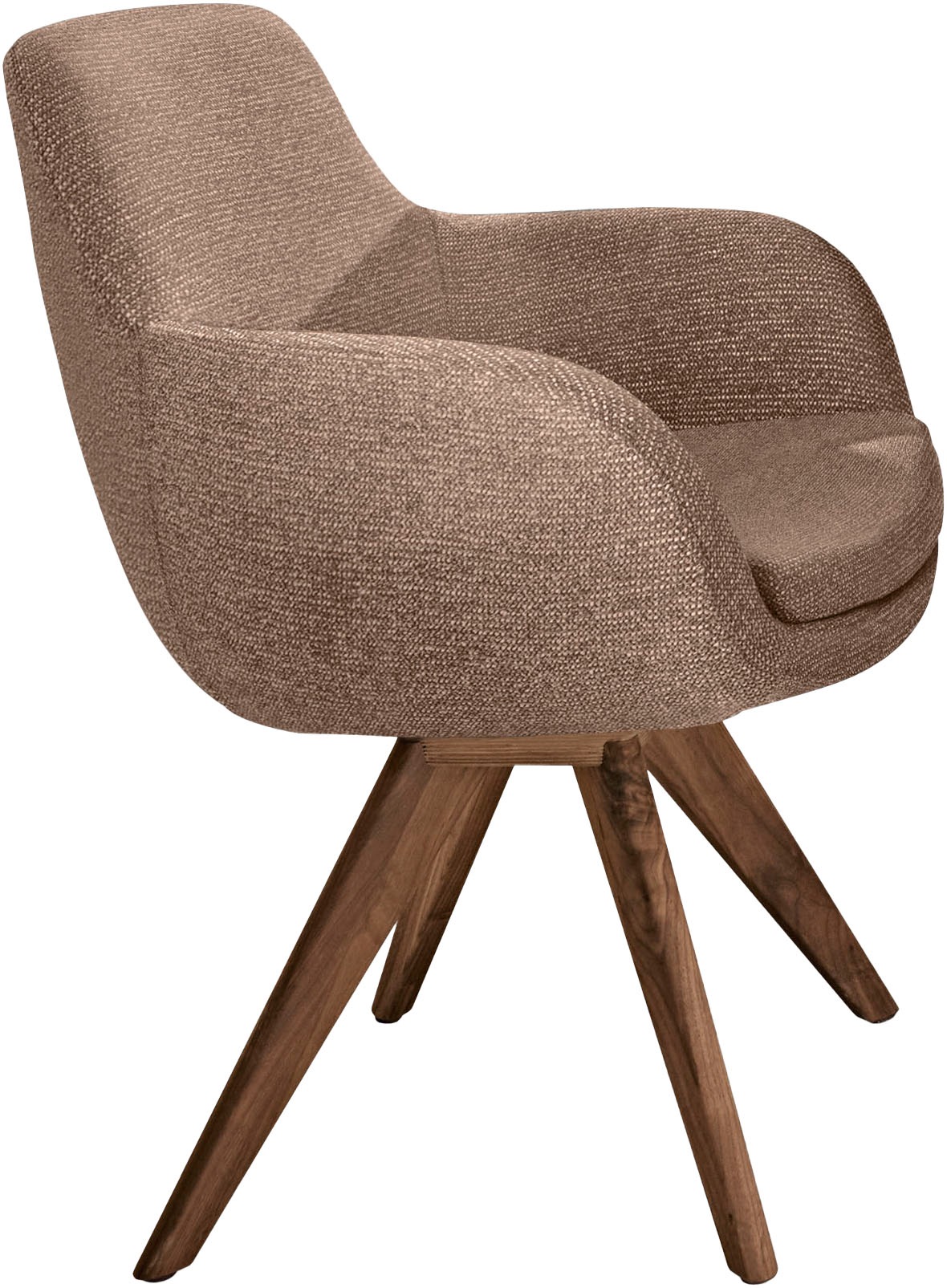 Musterring Esszimmerstuhl »Tavia«, (Set), 2 St., Chenille, Stativgestell Wildnussbaum, Drehfunktion optional, diverse Farben