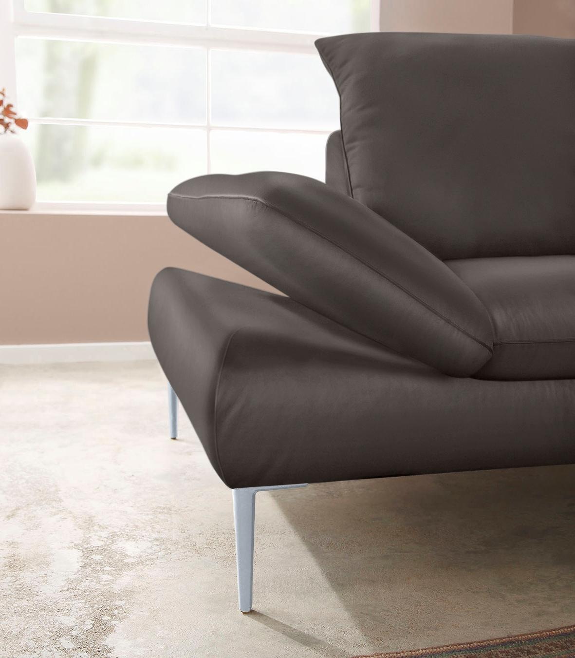 W.SCHILLIG Ecksofa »enjoy&MORE, mit tollem Sitzkomfort, elegant und bequem, L-Form«, mit Sitztiefenverstellung, Füße silber matt, Breite 294 cm