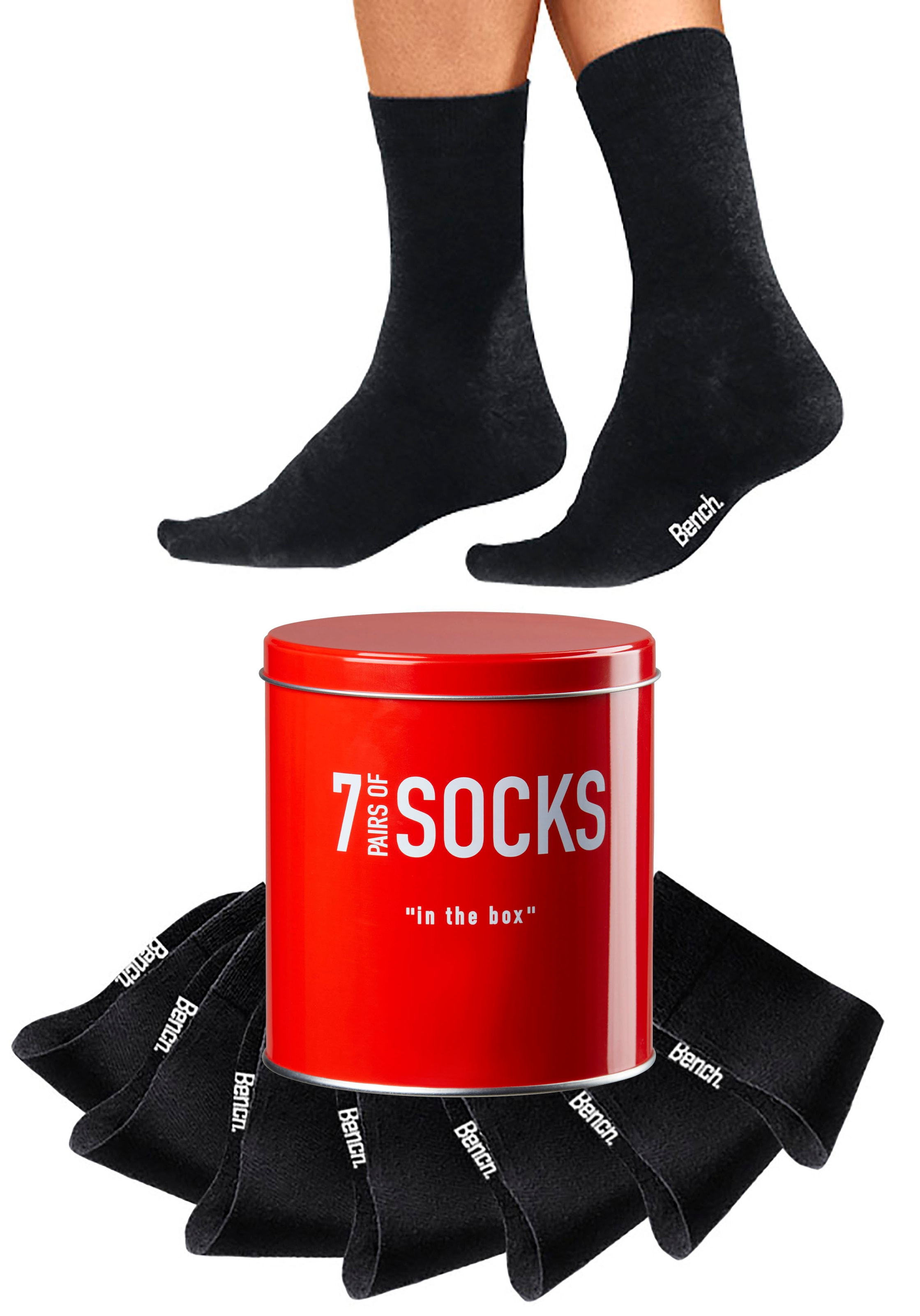 Bench. Businesssocken, (Dose, 7 Paar), in der praktischen Dose
