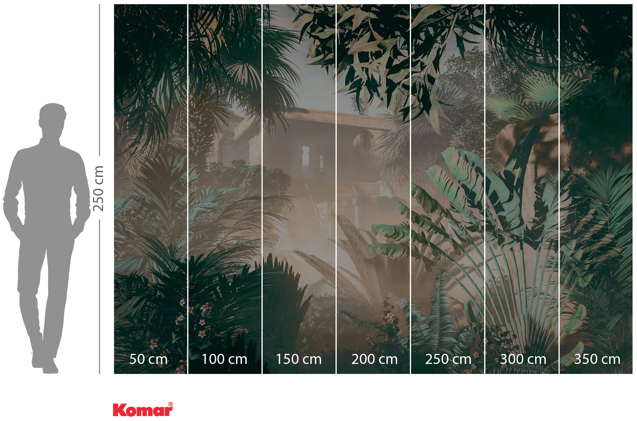 Komar Vliestapete »Digitaldruck Vlies - Manoa - Größe 350 x 250 cm«, bedruckt, Wohnzimmer, Schlafzimmer