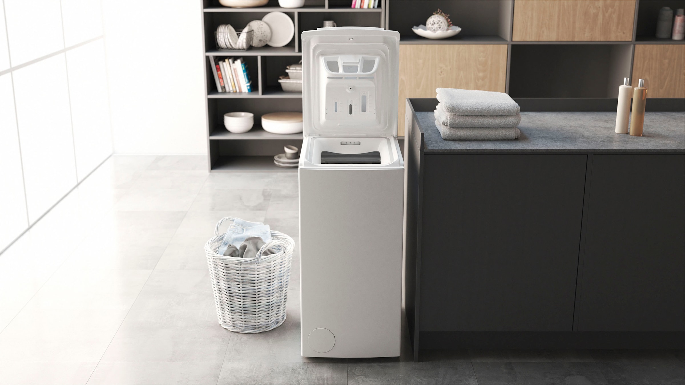 BAUKNECHT Waschmaschine Toplader »WAT Smart Eco 12C«, 6 kg, 1200 U/min, Kurz 30 min., Intensivspülen, Wolleprogramm, Startzeitvorwahl