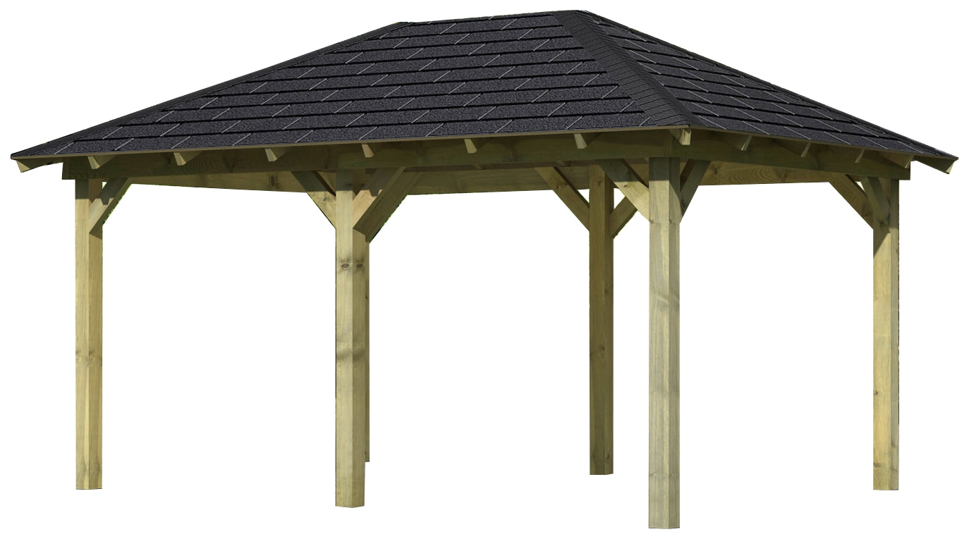 Karibu Pavillon »Perida« BxTxH: 345x485x296 cm, mit schwarzen Dachschindeln