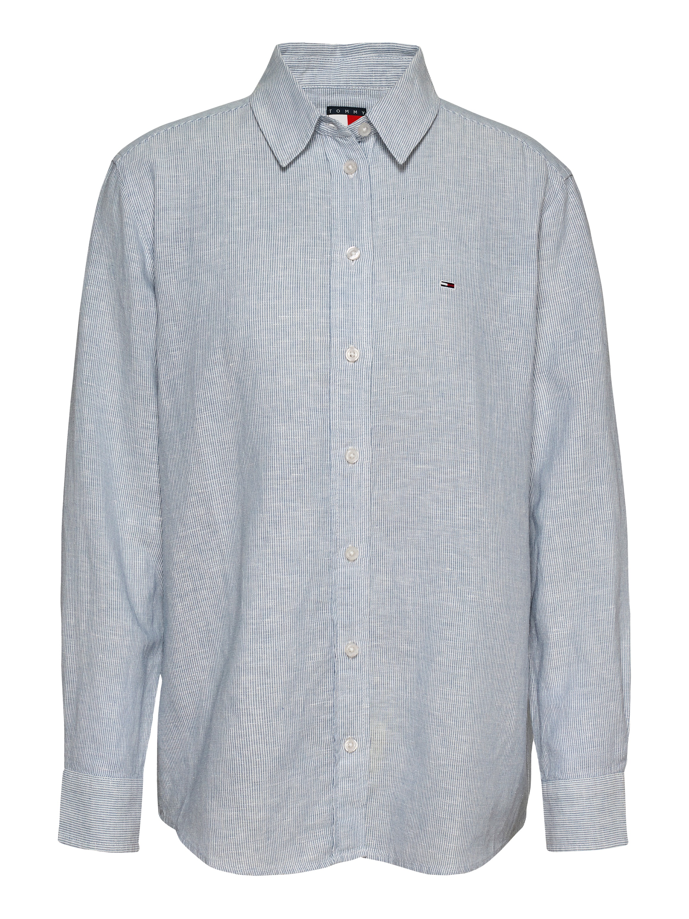 Tommy Jeans Hemdbluse »TJW RLX LINEN SHIRT«, mit Logostickerei