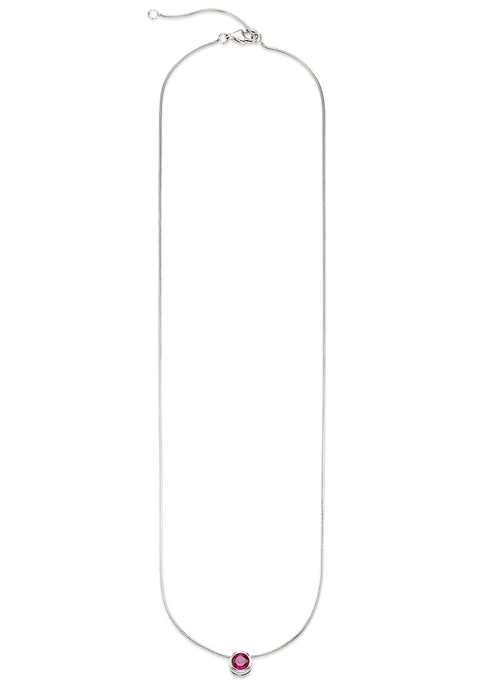 Bruno Banani Kette mit Anhänger »Schmuck Geschenk Silber 925 Halsschmuck Halskette Schlangenkette Stein« mit Zirkonia (synth.), Korund (synth.) oder Spinell (synth.)