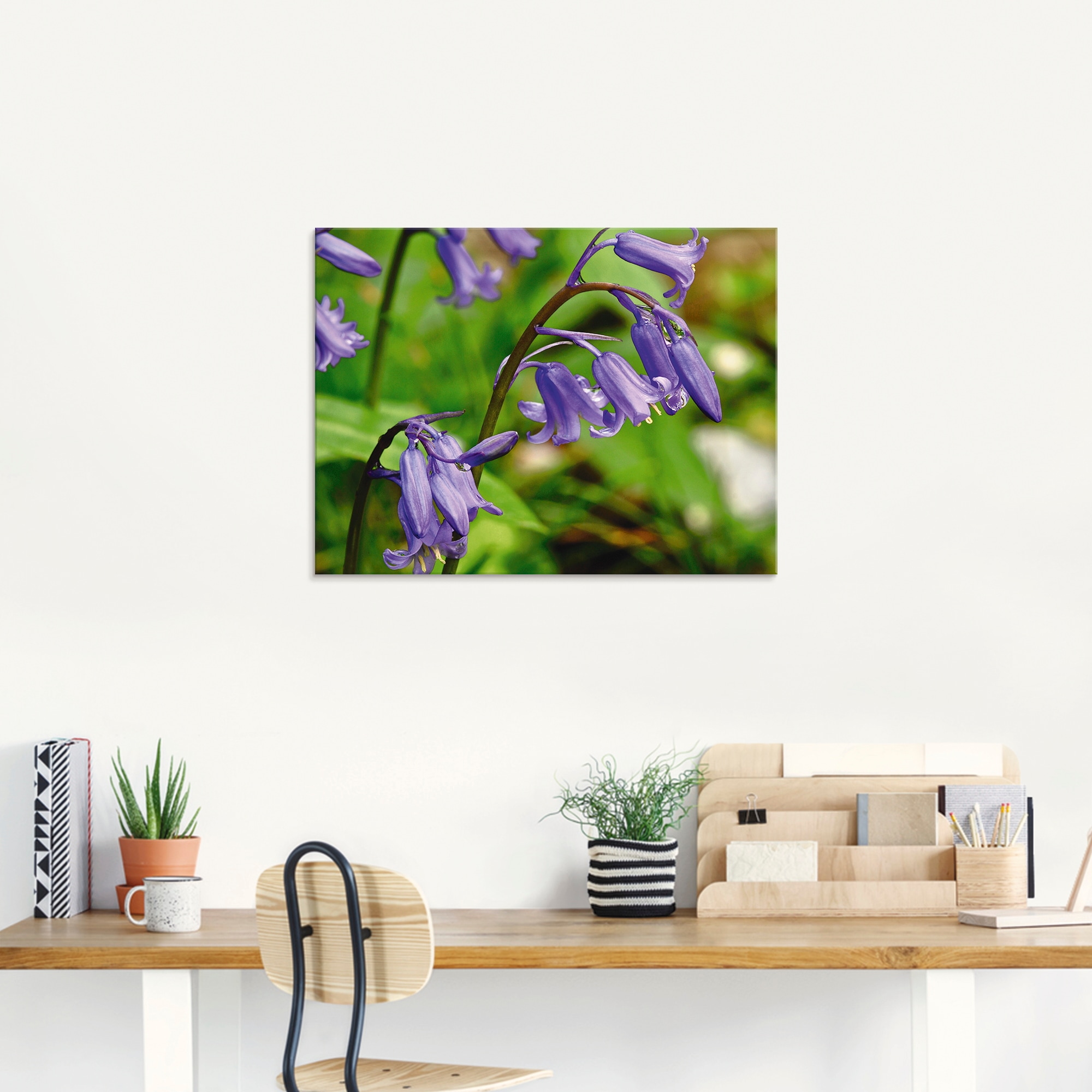 Artland Glasbild »Blumen, Hasenglöckchen«, Blumen, (1 St.), in verschiedenen Größen