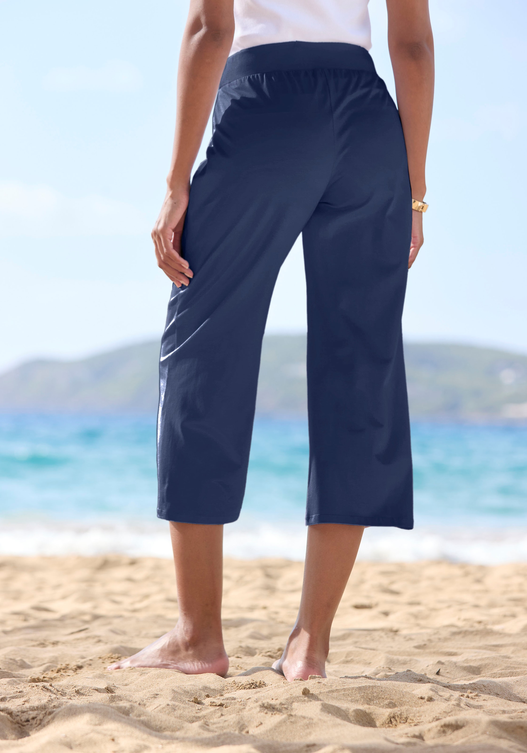 Beachtime 7/8-Strandhose, aus weichem Jersey, Wide-Leg, Jogginghose, Relaxhose