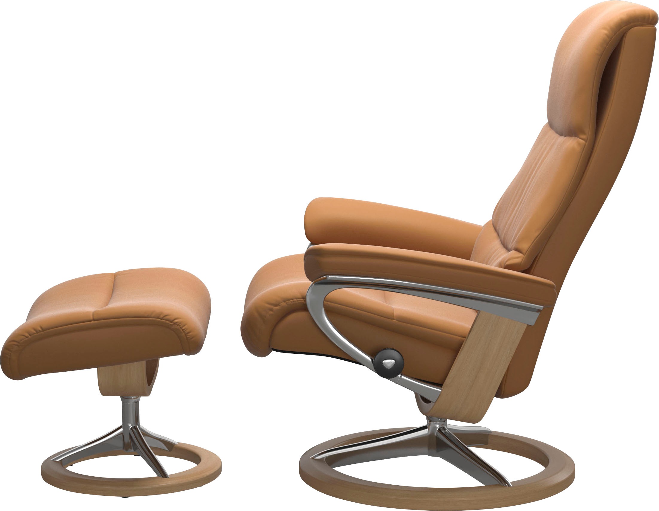 Stressless® Relaxsessel »View« Set, Relaxsessel mit Hocker,  mit Signature Base, Größe M,Gestell Eiche