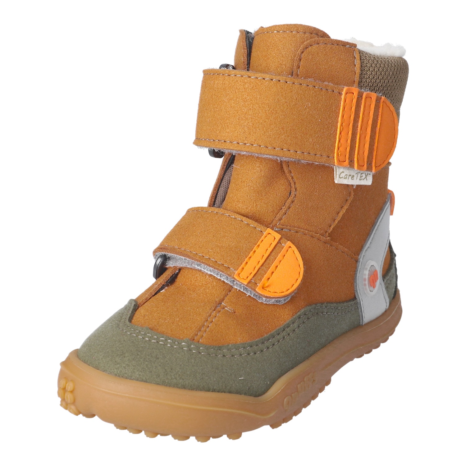 qnuffs Barfußschuh »TANNE«  Klettboots, Winterboots mit praktischem Namensschild an der Ferse