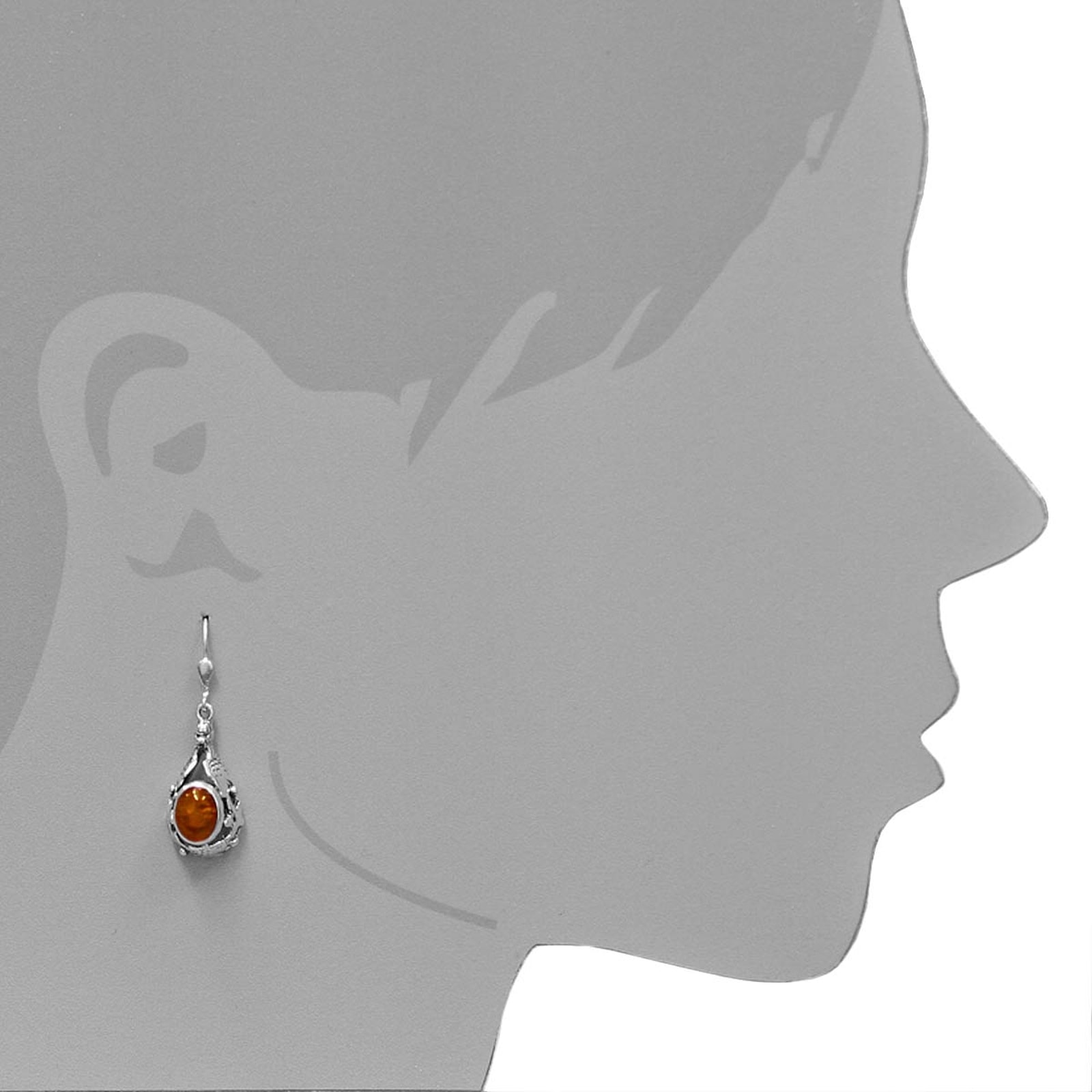 OSTSEE-SCHMUCK Paar Ohrhänger »- Fischland - Silber 925/000 - Bernstein«