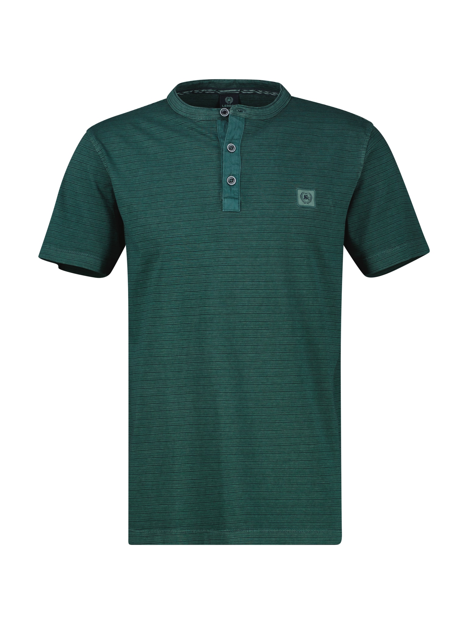 LERROS Kurzarmshirt mit Serafino-Kragen