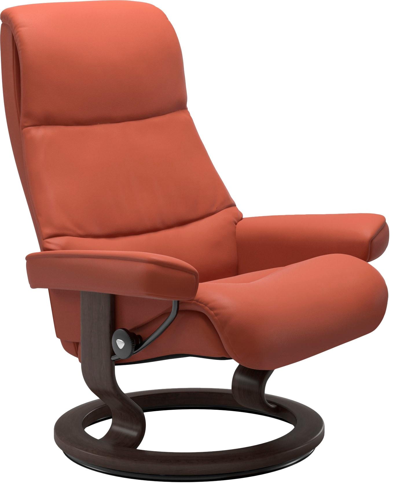 Stressless® Relaxsessel »View«, (Set, Relaxsessel mit Hocker), mit Classic Base, Größe M,Gestell Wenge