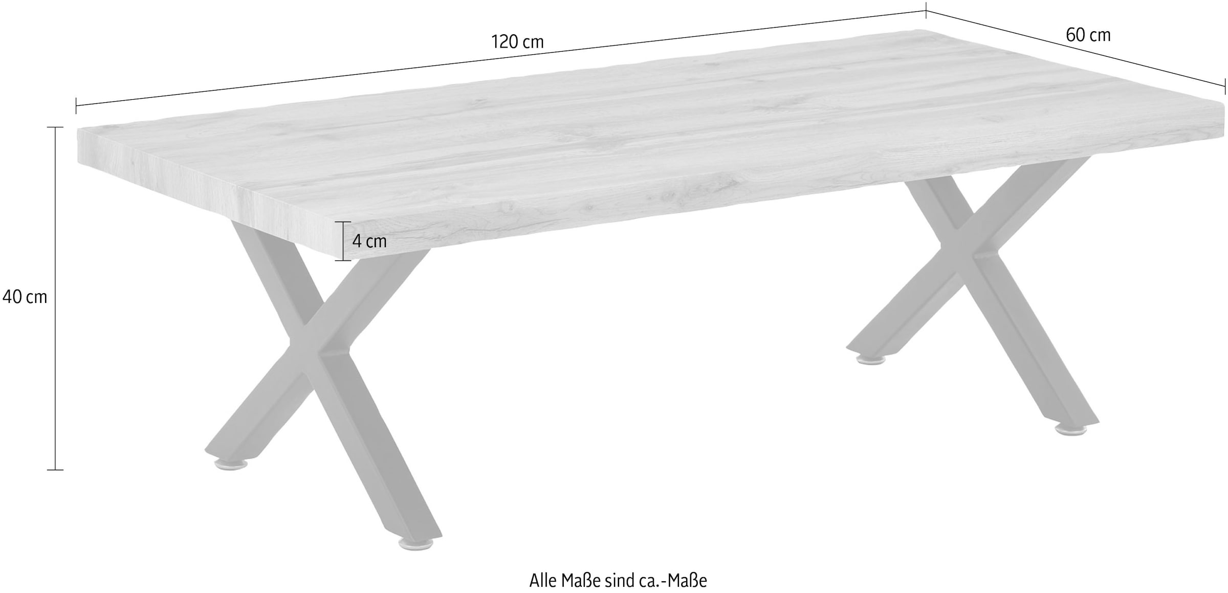 Möbilia Couchtisch »Conri« mit X-Gestell