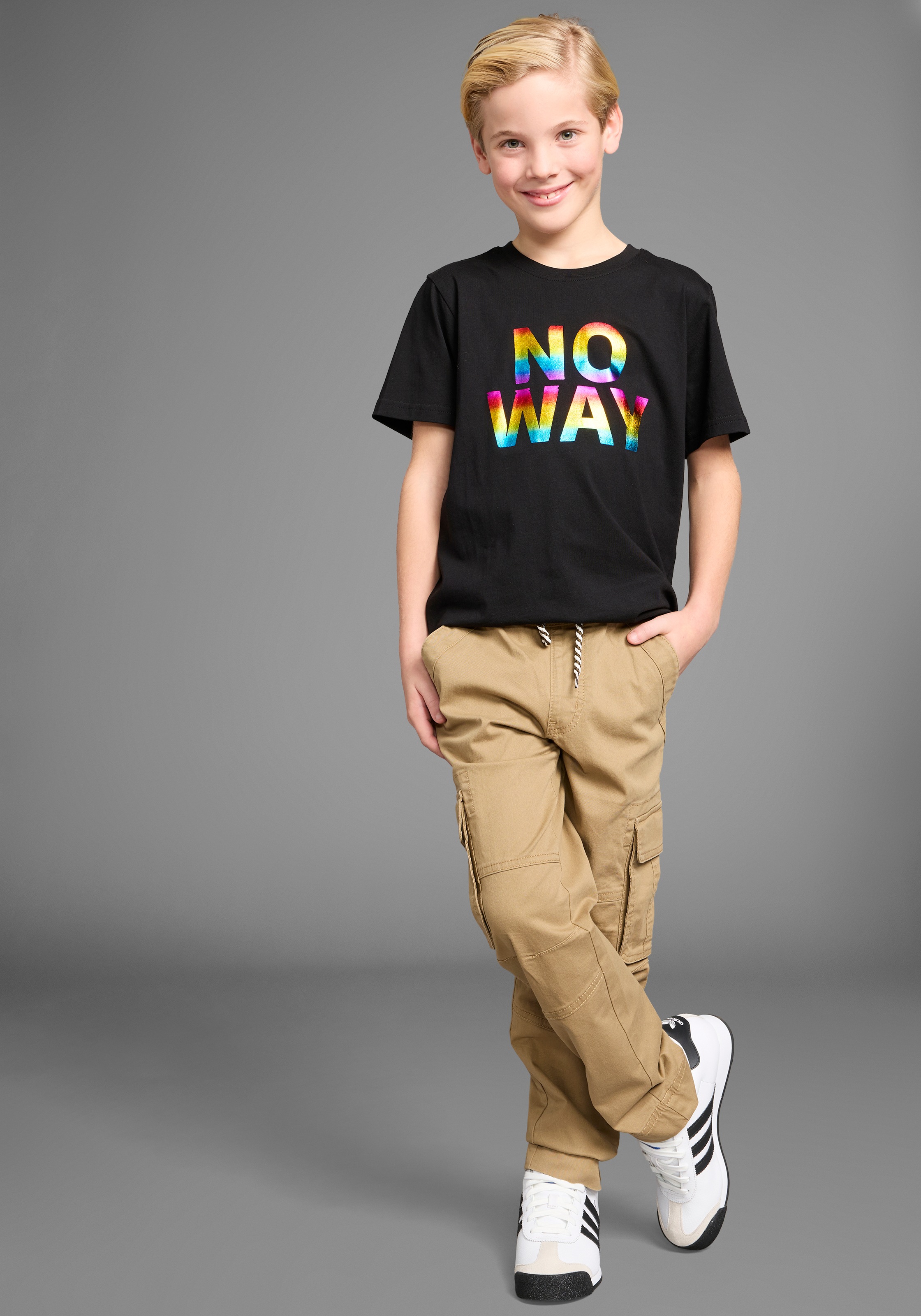 KIDSWORLD T-Shirt »Sprücheshirt: NO WAY« mit coolem Foliendruck