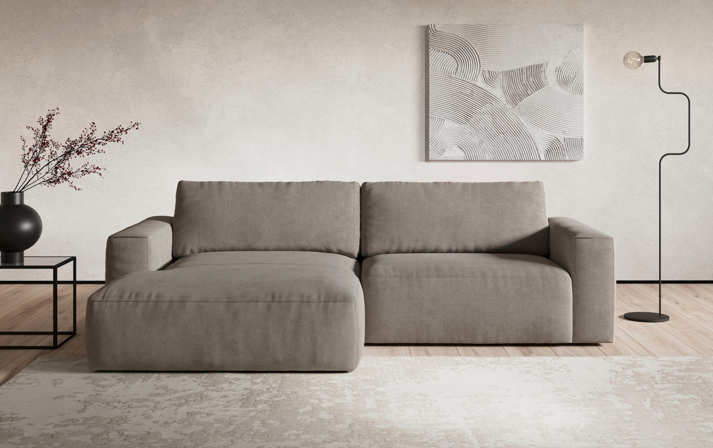 Ecksofa »Lasso L-Form, XL-Sofa«, mit breiter Recamiere im trendigen Cord oder...