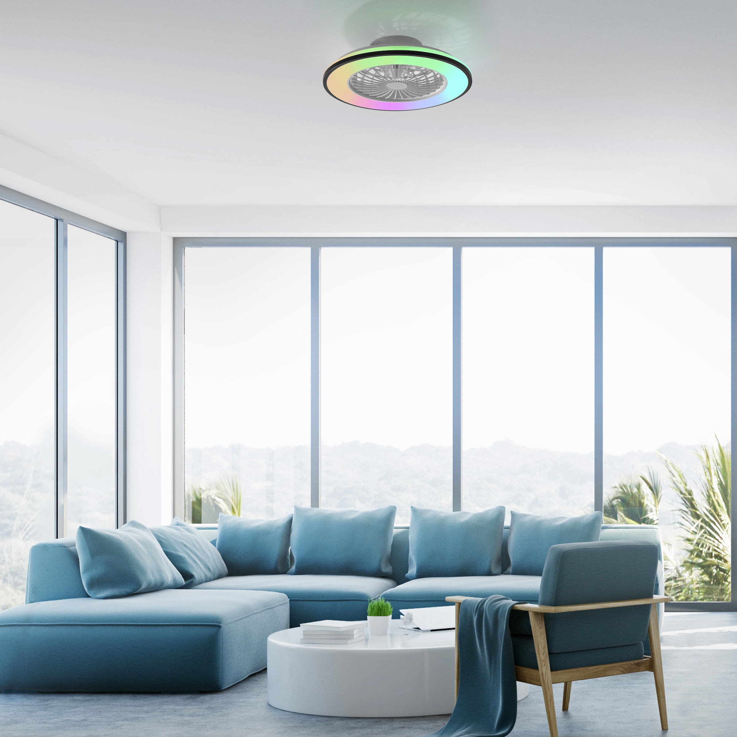 JUST LIGHT LED Deckenleuchte »LENO« LED-Board 1 Stk. RGB Ventilatorfunktion, CCT-RGB, Memoryfunktion, getrennt schaltbar