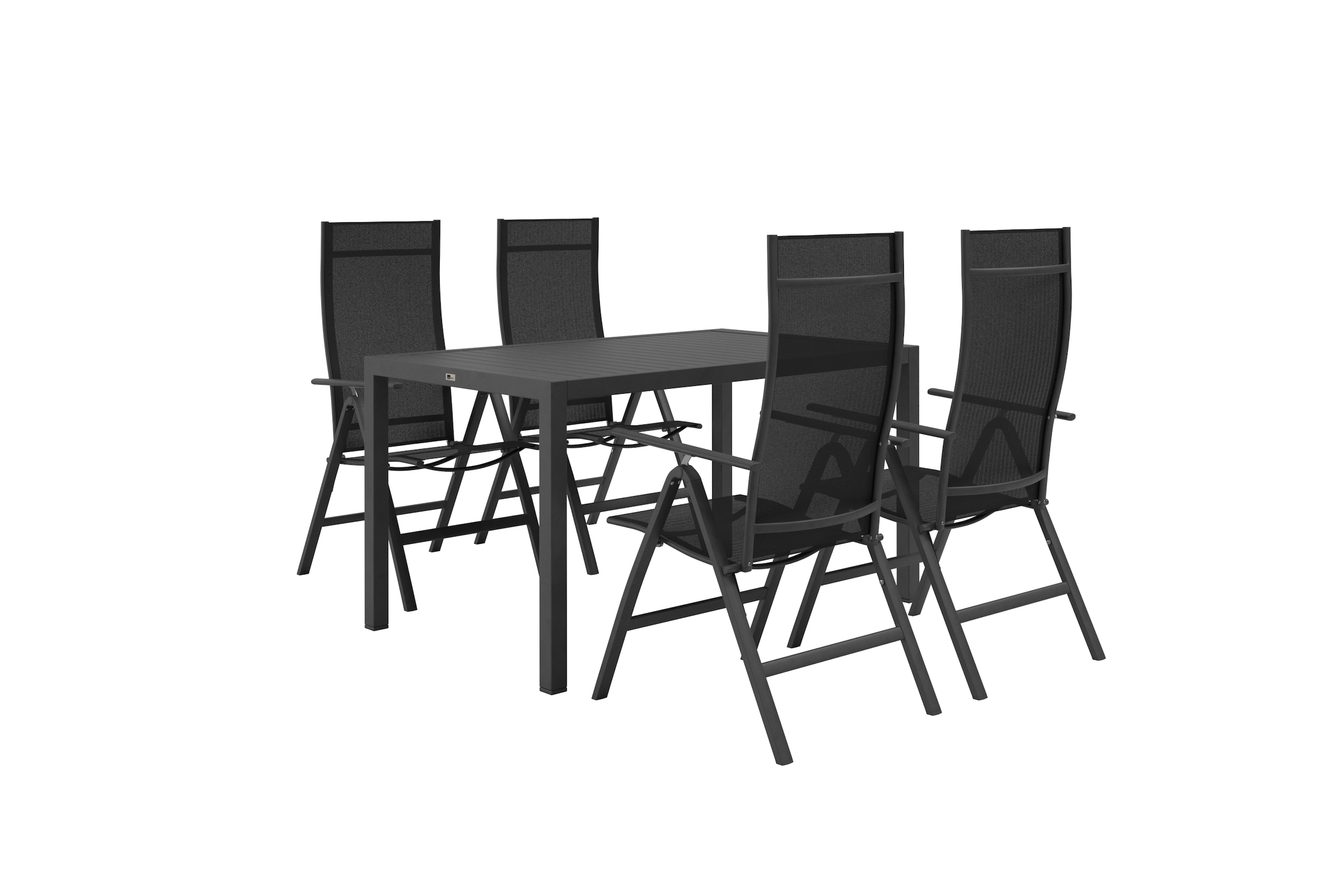 KONIFERA Garten-Essgruppe »»Messina««, (Set, 5 tlg., 4x Sessel, Tisch 90x160x75 cm, Aluminium, Textilgewebe), Tisch 90x160x75 cm, 4 Stühle