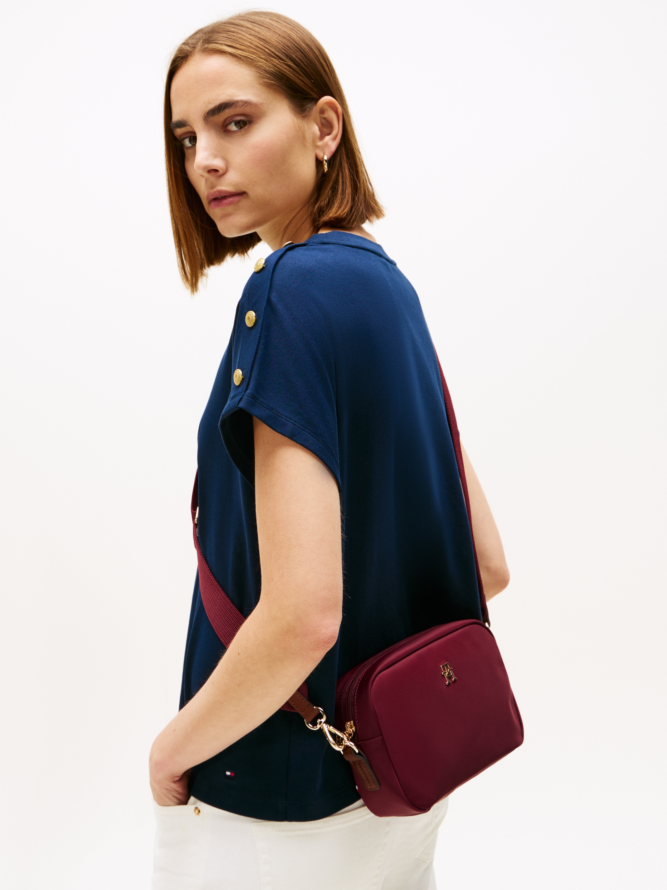 Tommy Hilfiger Mini Bag »POPETTE CAMERA BAG«, Damen Umhängetasche, Schultertasche mit TH-Schmuckelement